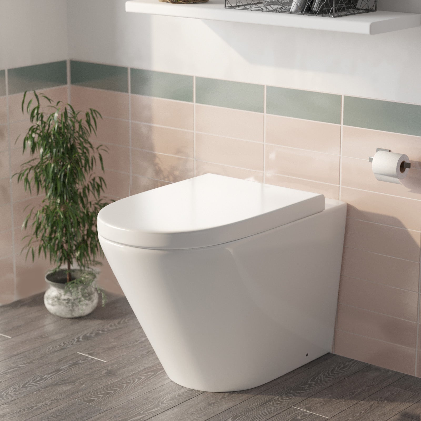 Ellis Round Back To Wall Rimless Toilet Pan + Soft Close Seat
