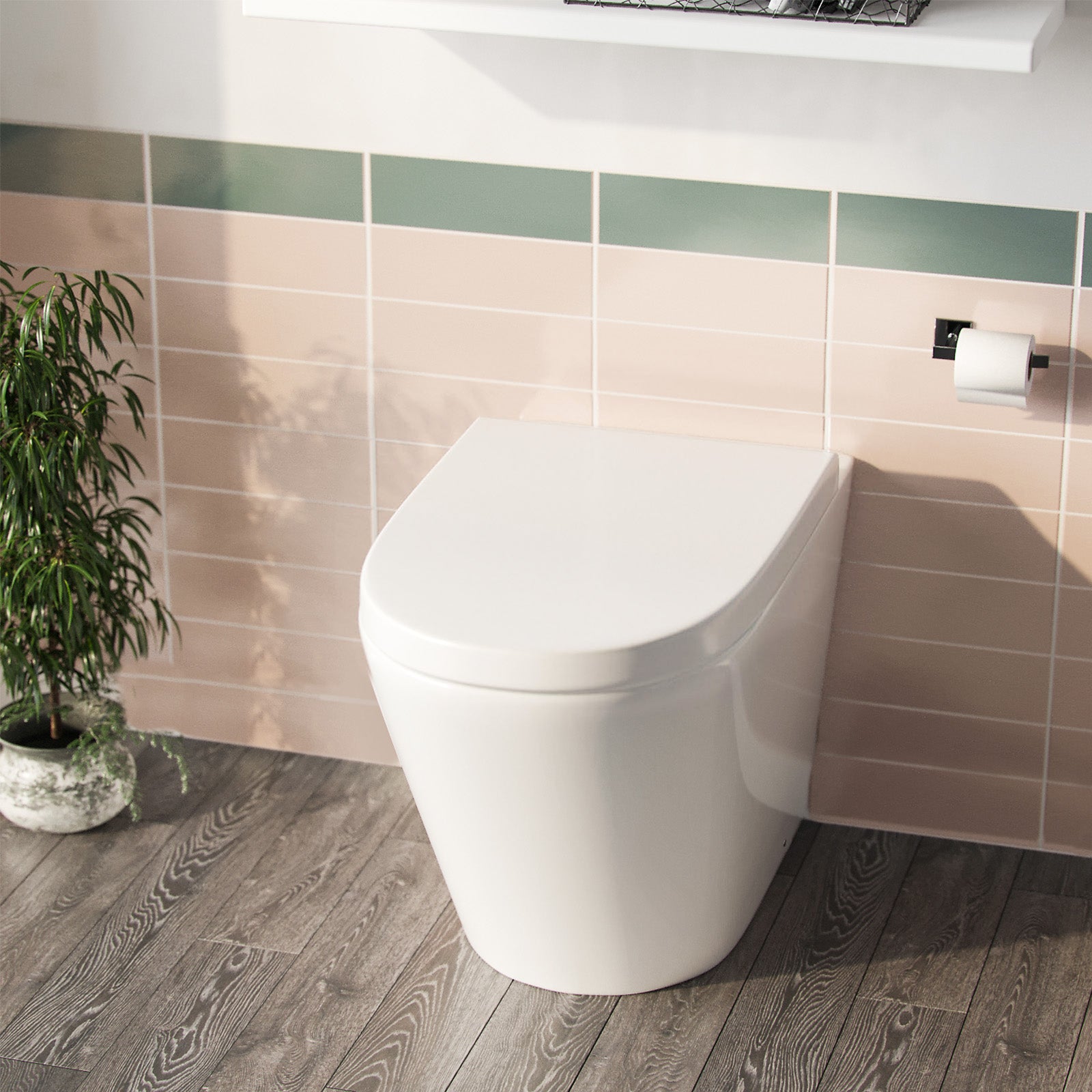 Ellis Round Back To Wall Rimless Toilet Pan + Soft Close Seat