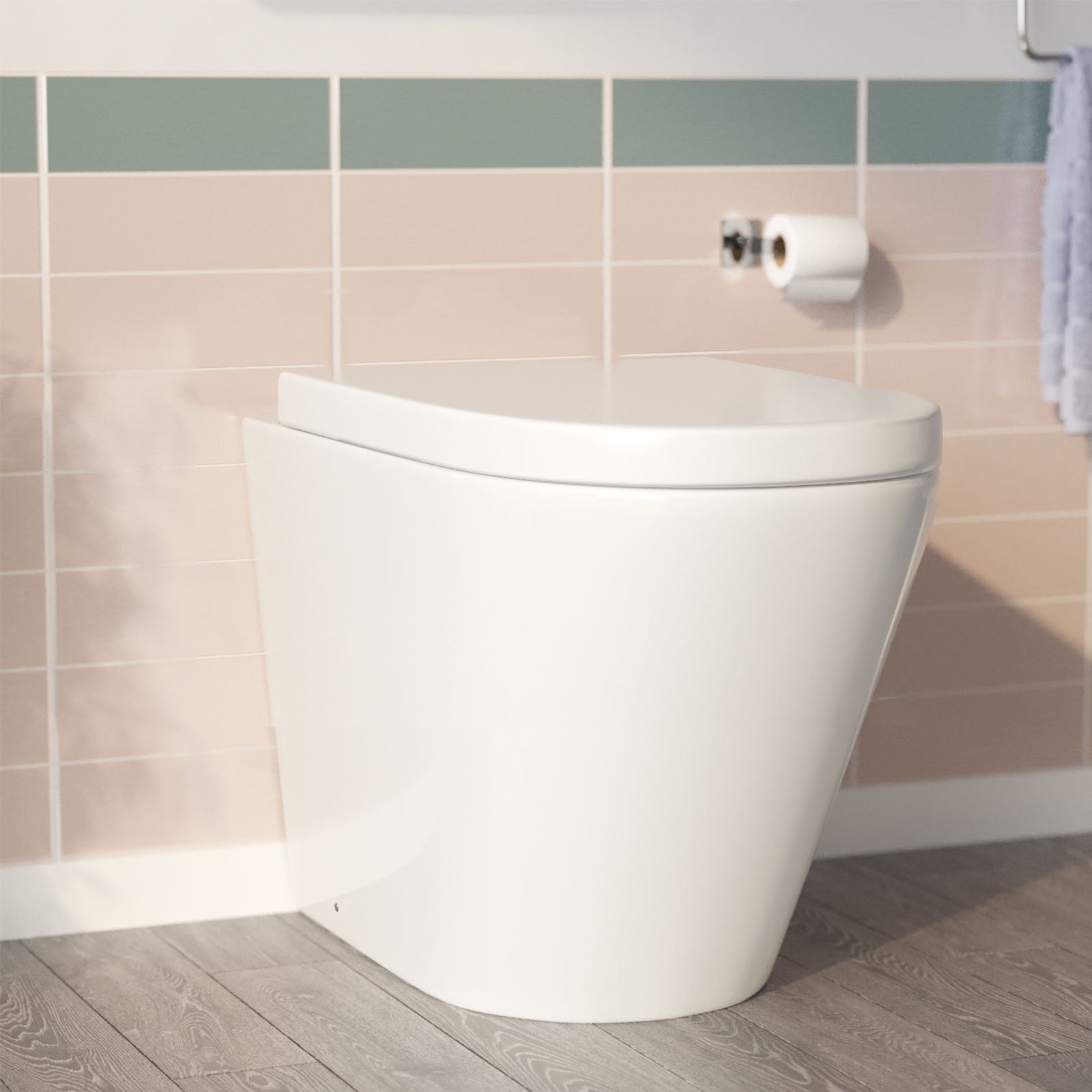 Ellis Round Back To Wall Rimless Toilet Pan + Soft Close Seat