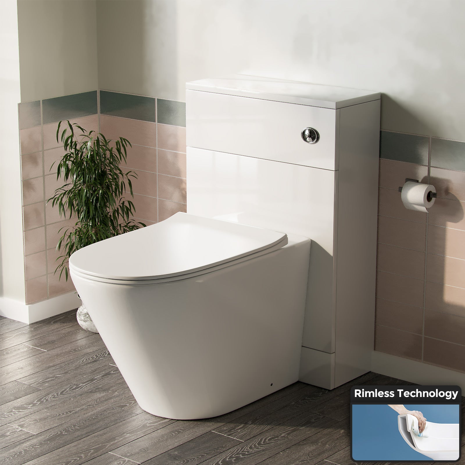 Ellis Back To Wall WC Toilet with Concealed Cistern Bathroom Unit