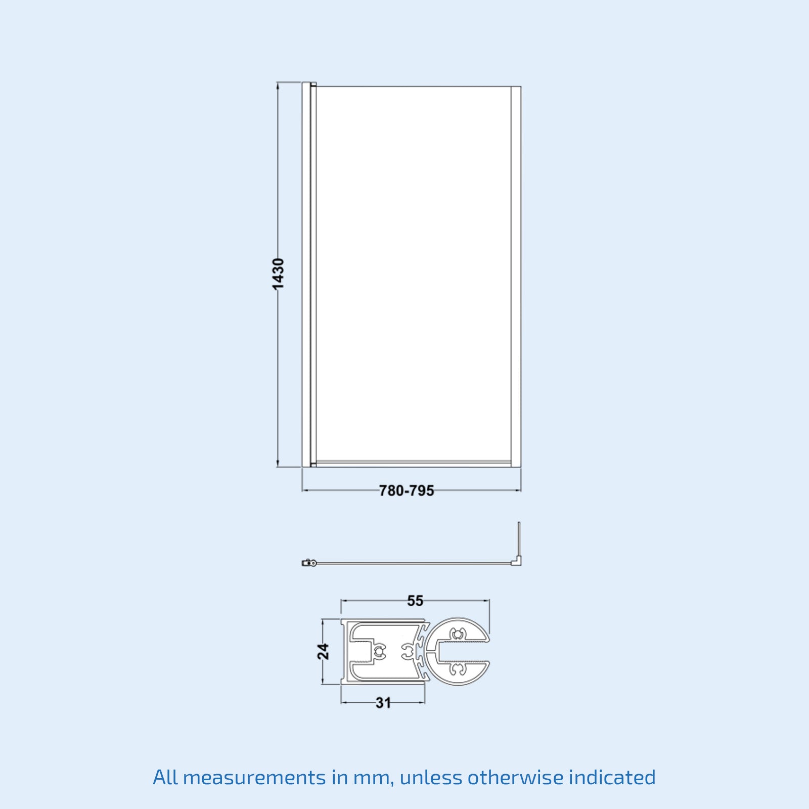 L-Shaped Left Hand Shower Bath & Optional Panels and Shower Screen