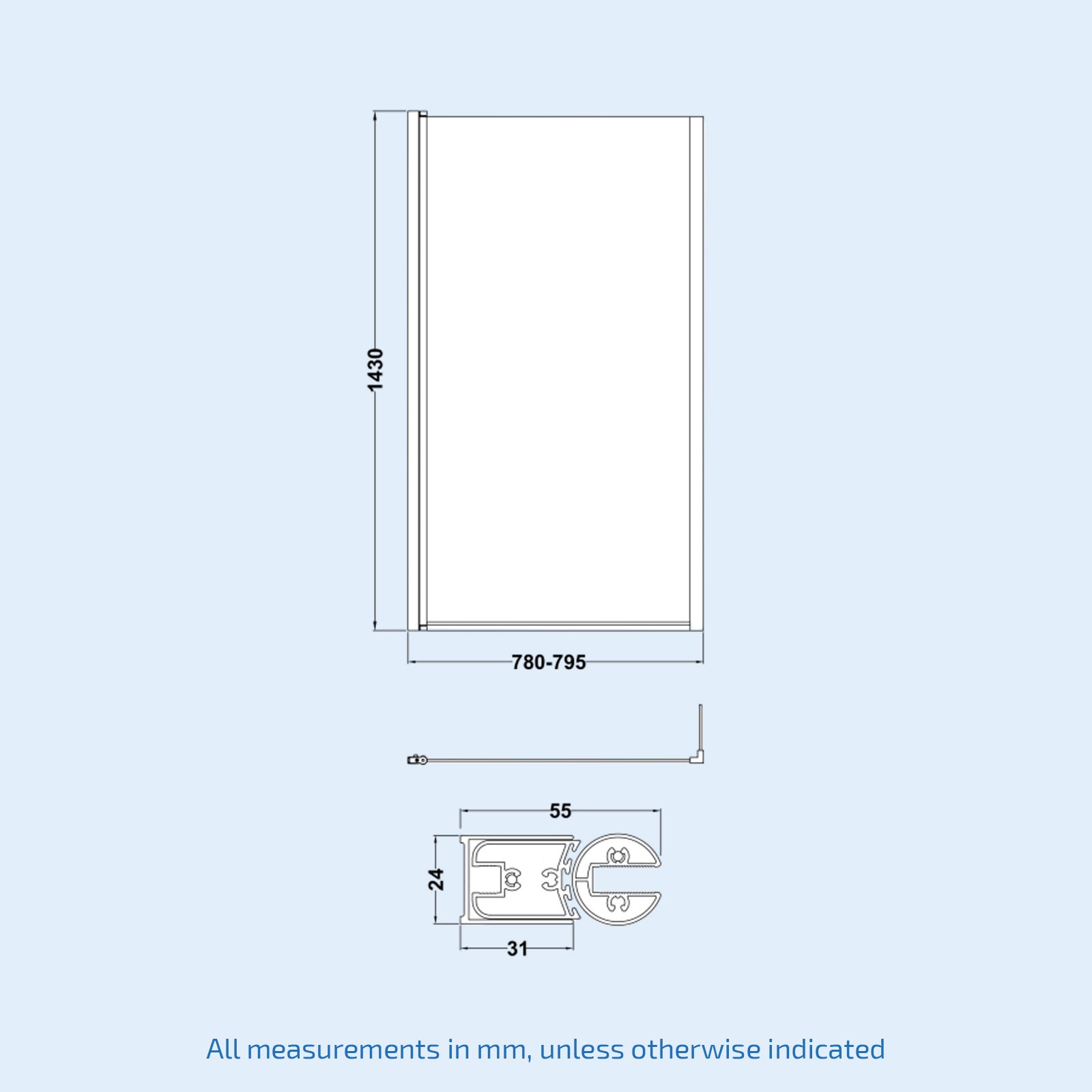 Modern Bathroom L-shape Shower Left Hand, Bath Screen & Front Panel