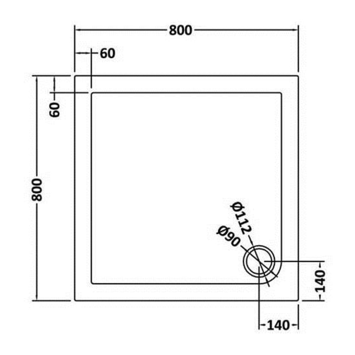Shower Pivot Door 800mm x 1850mm & Side Panel with Tray & Waste - Matte Black