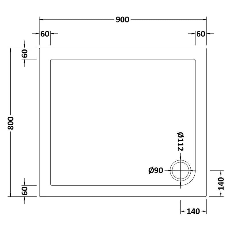 Shower Pivot Door 900mm x 1850mm & 800mm Side Panel with Tray and Waste
