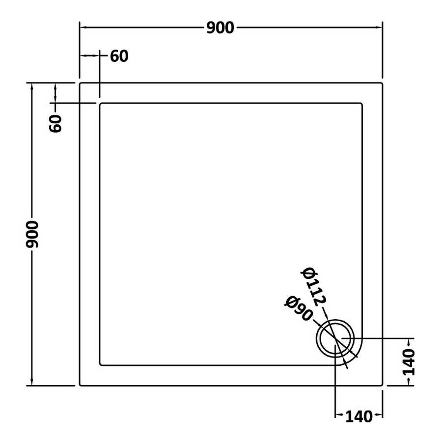 Brushed Brass 900 x 900mm Pivot Door Shower Enclosure Panel & Tray
