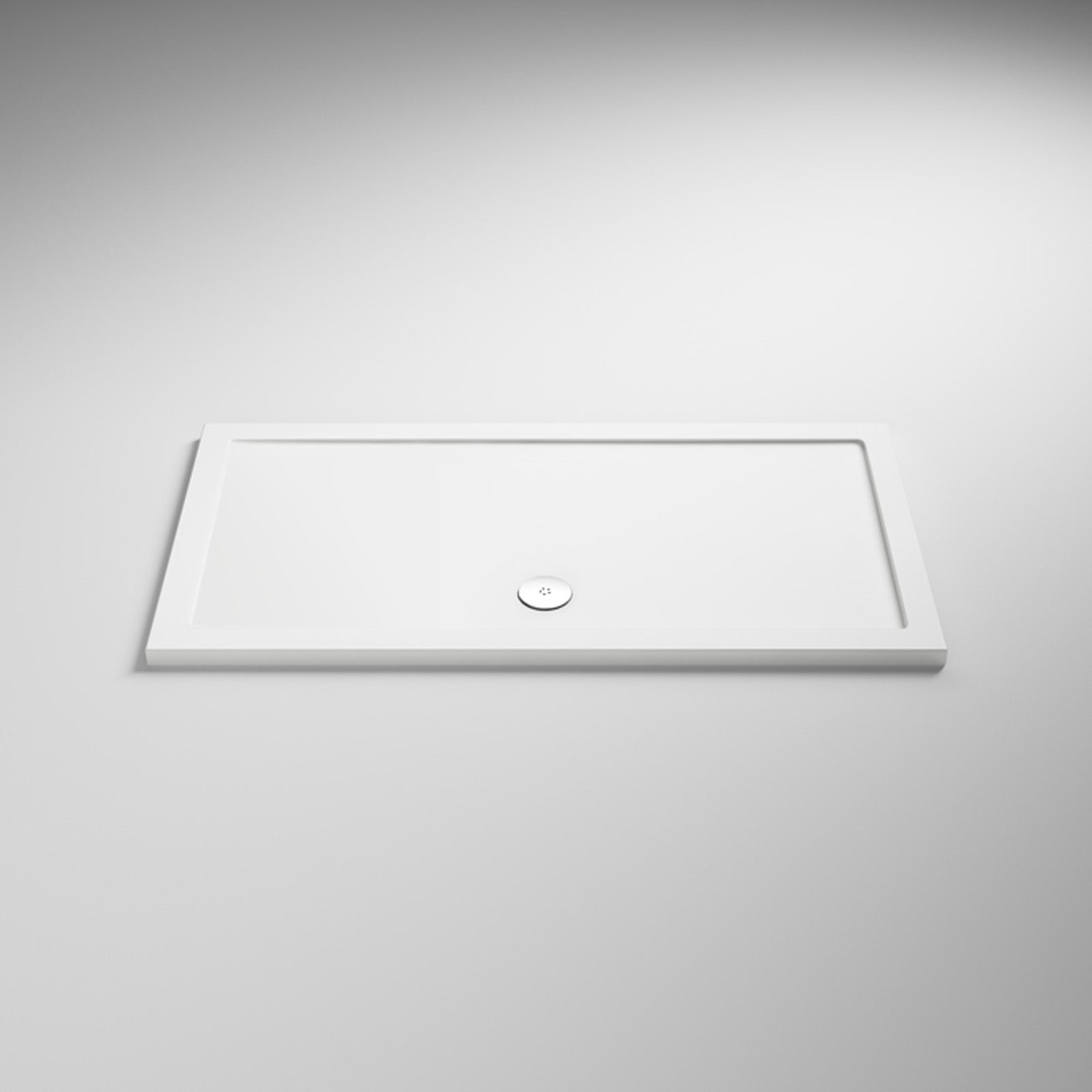 Slim 1600 x 700 Rectangular Stone Resin Shower Tray For Wetroom Enclosure