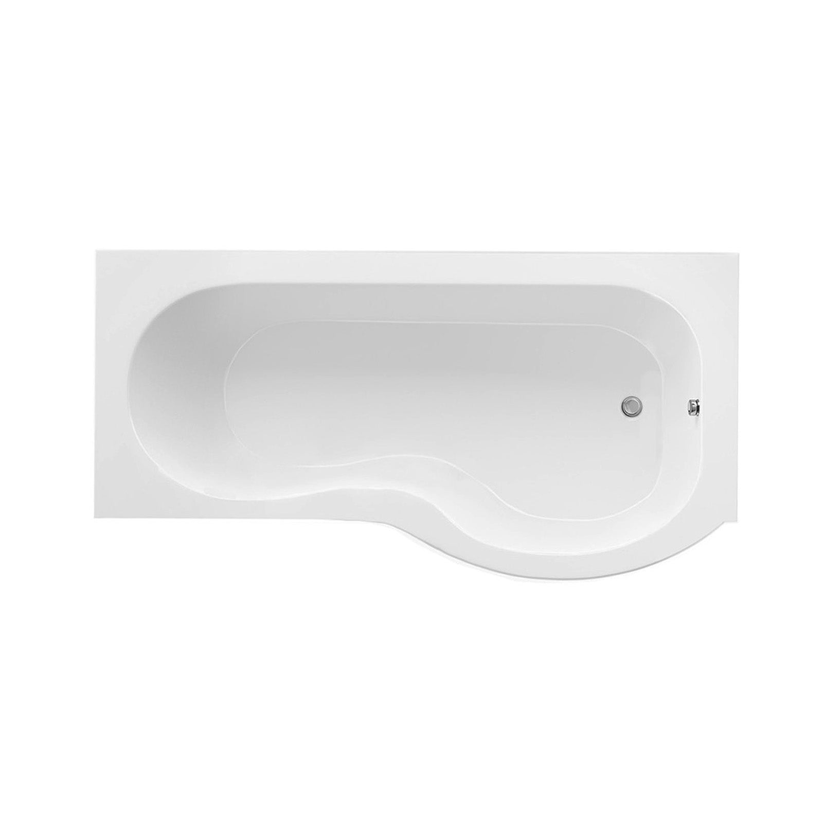P Shaped Right Hand 1500mm Curved Shower Bath Acrylic