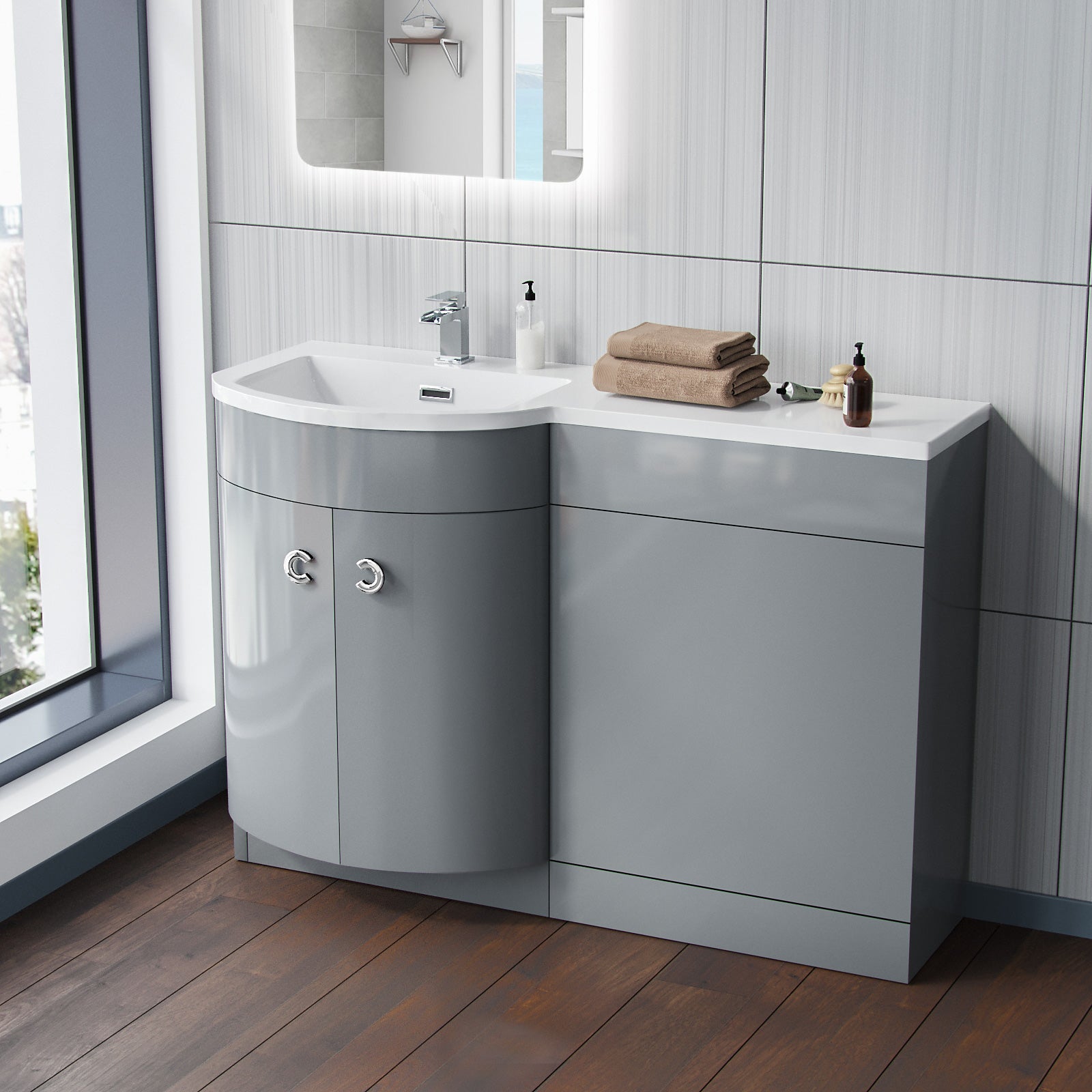 Dene 1100mm Vanity Combination WC Basin Unit Grey