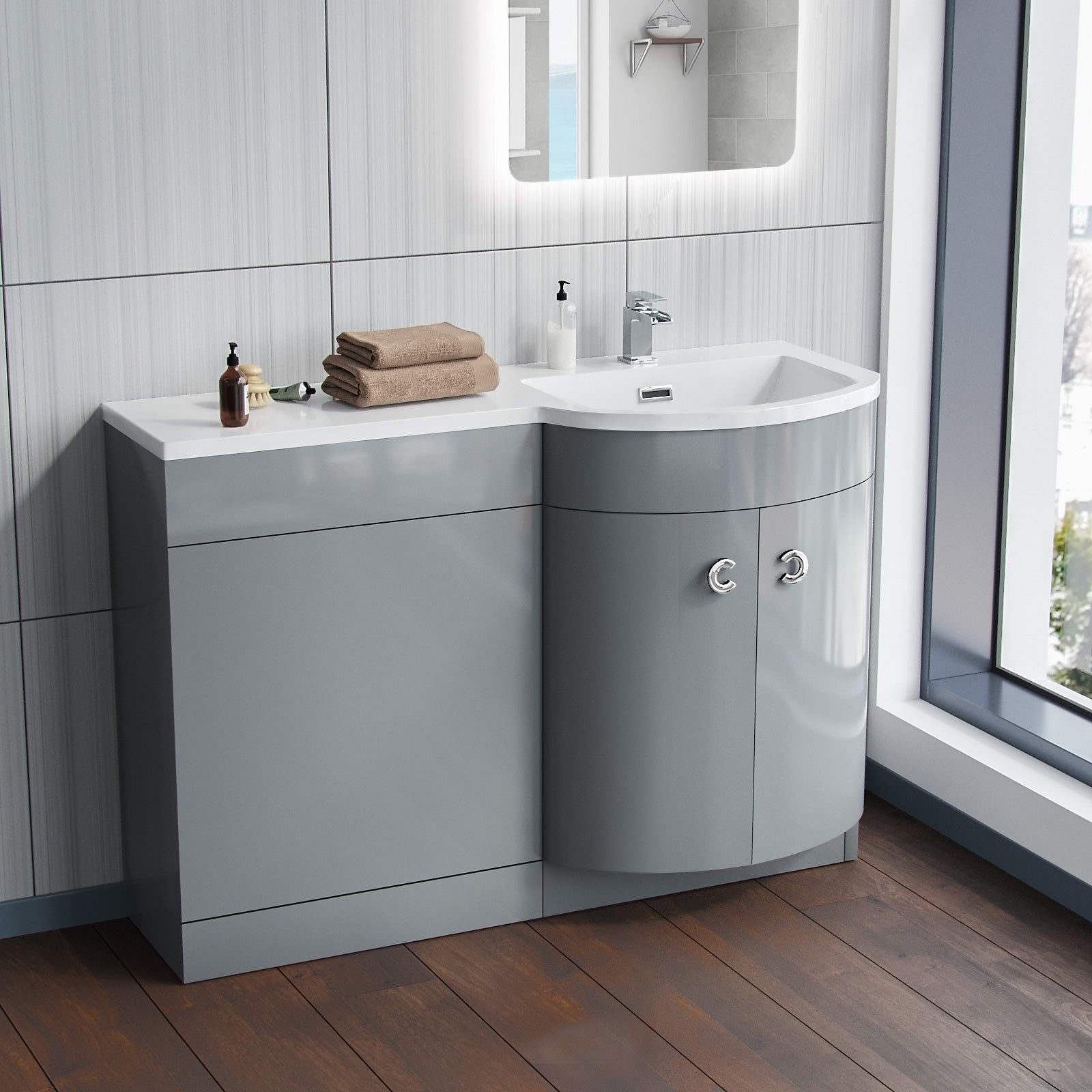 Dene 1100mm Vanity Combination WC Basin Unit Grey