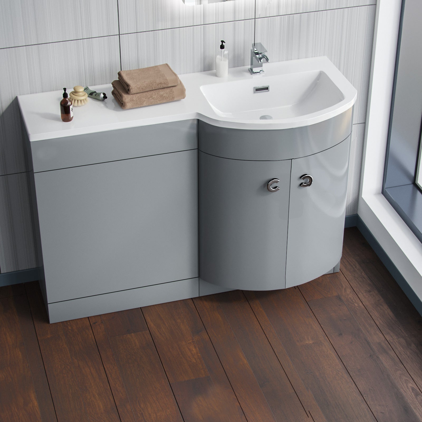 Dene 1100mm Vanity Combination WC Basin Unit Grey