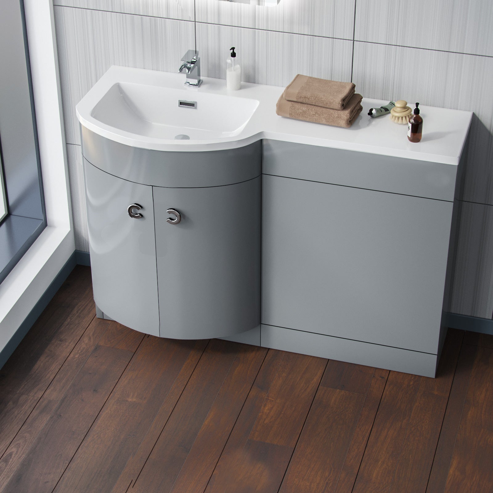 Dene 1100mm Vanity Combination WC Basin Unit Grey