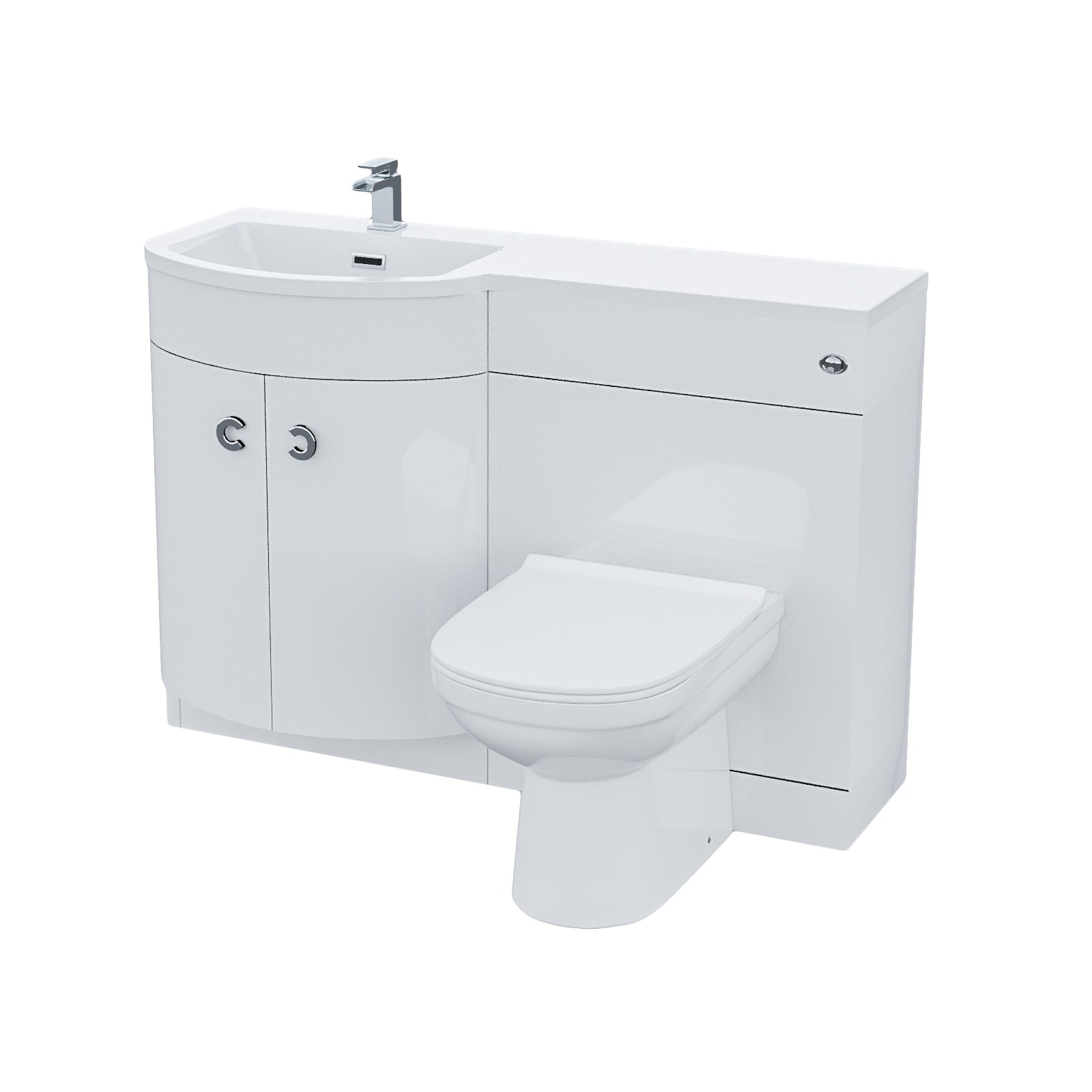 Dene 1100mm Vanity Basin Unit & Desone Back To Wall Toilet White