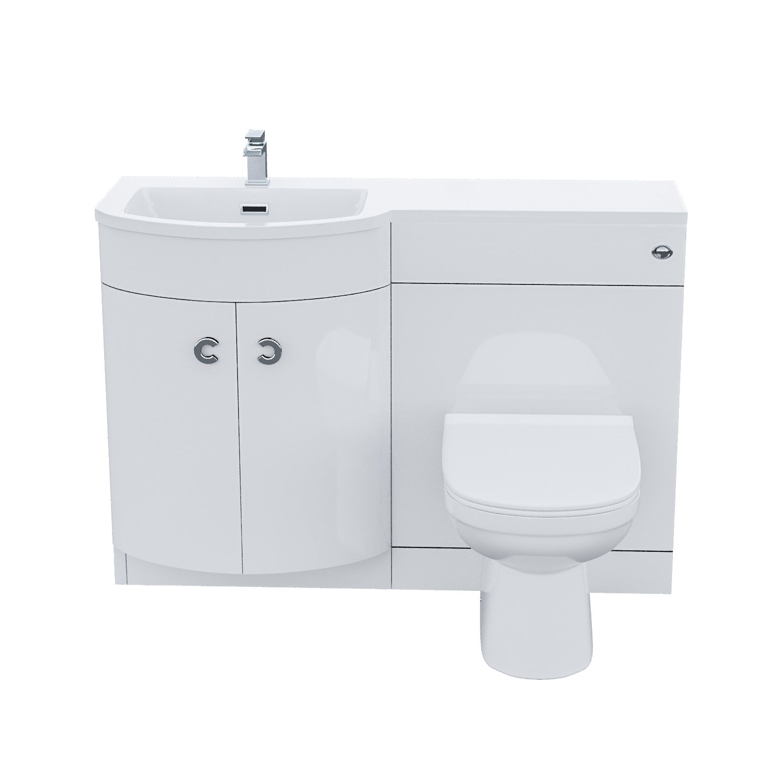 Dene 1100mm Vanity Basin Unit & Desone Back To Wall Toilet White