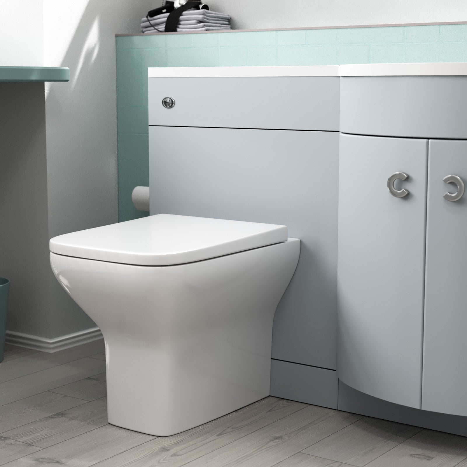 Dene Matte Grey 1100 mm RH Sink Vanity WC Unit & Back To Wall Toilet