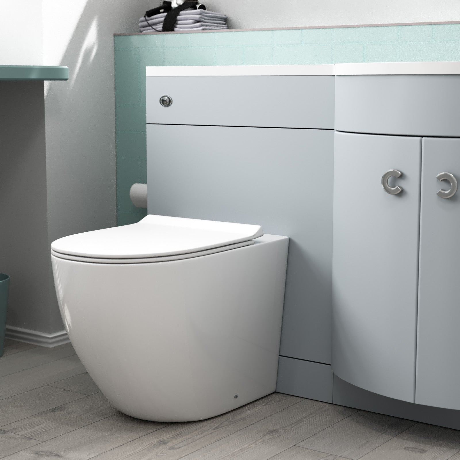 Dene Matte Grey 1100 mm RH Sink Vanity WC Unit & Rimless Toilet