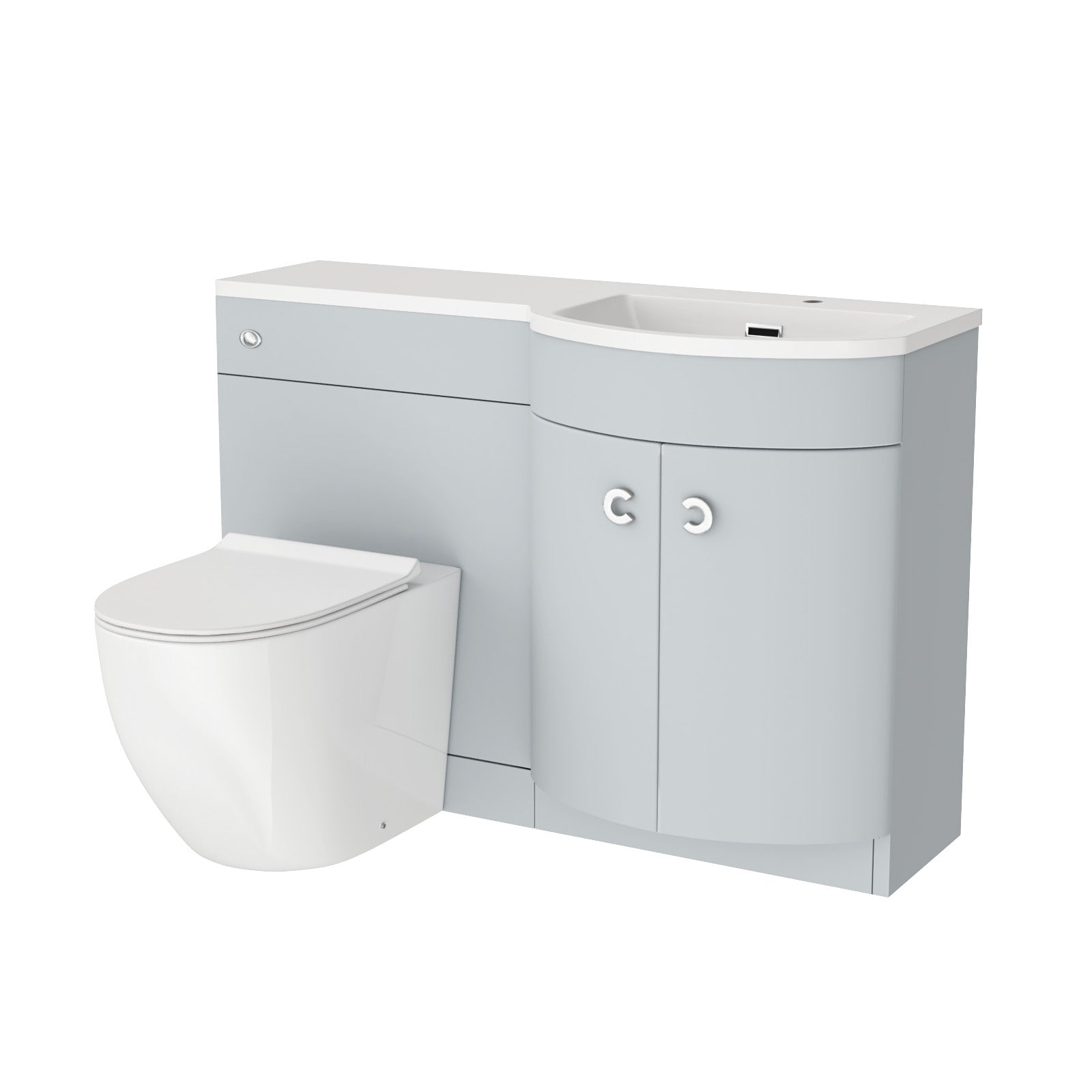 Dene Matte Grey 1100 mm RH Sink Vanity WC Unit & Rimless Toilet