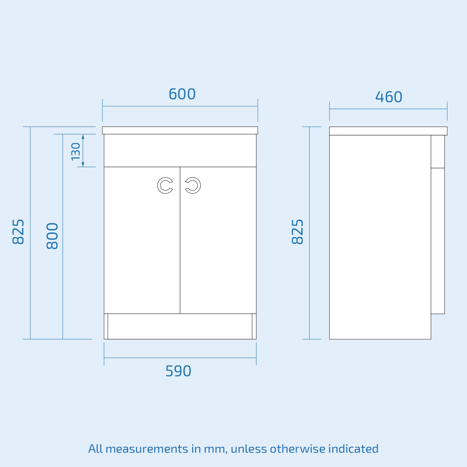 Dene 600mm Freestanding Basin Vanity Unit White