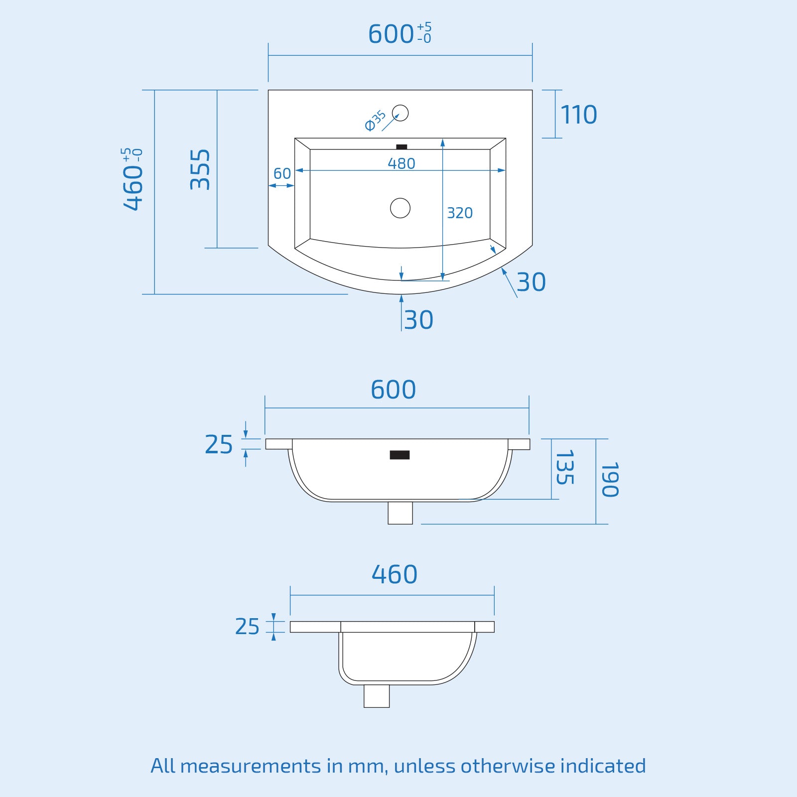 Grey Modern Contemporary 600mm Vanity Basin Unit