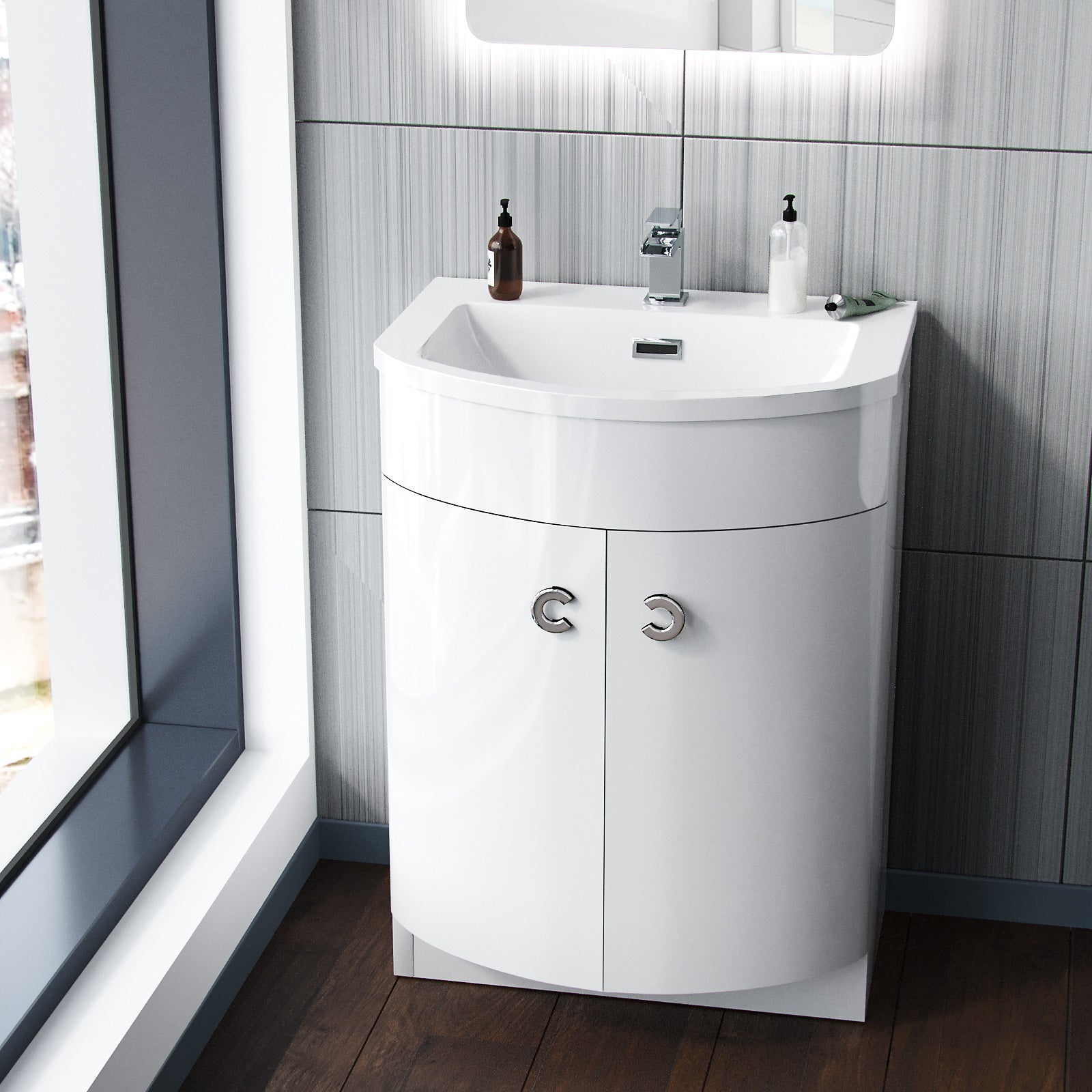 Dene 600mm Freestanding Basin Vanity Unit White