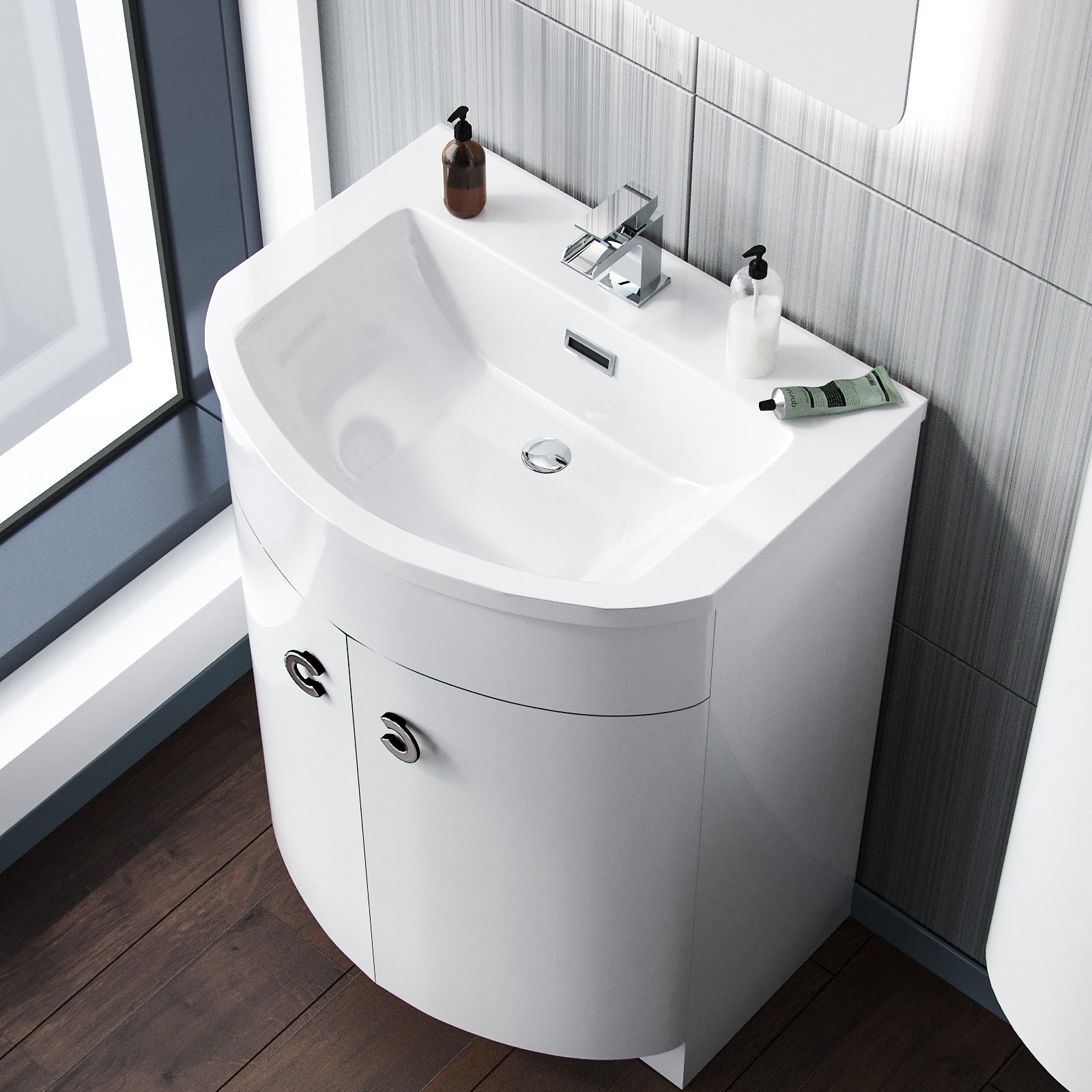 Dene 600mm Freestanding Basin Vanity Unit White