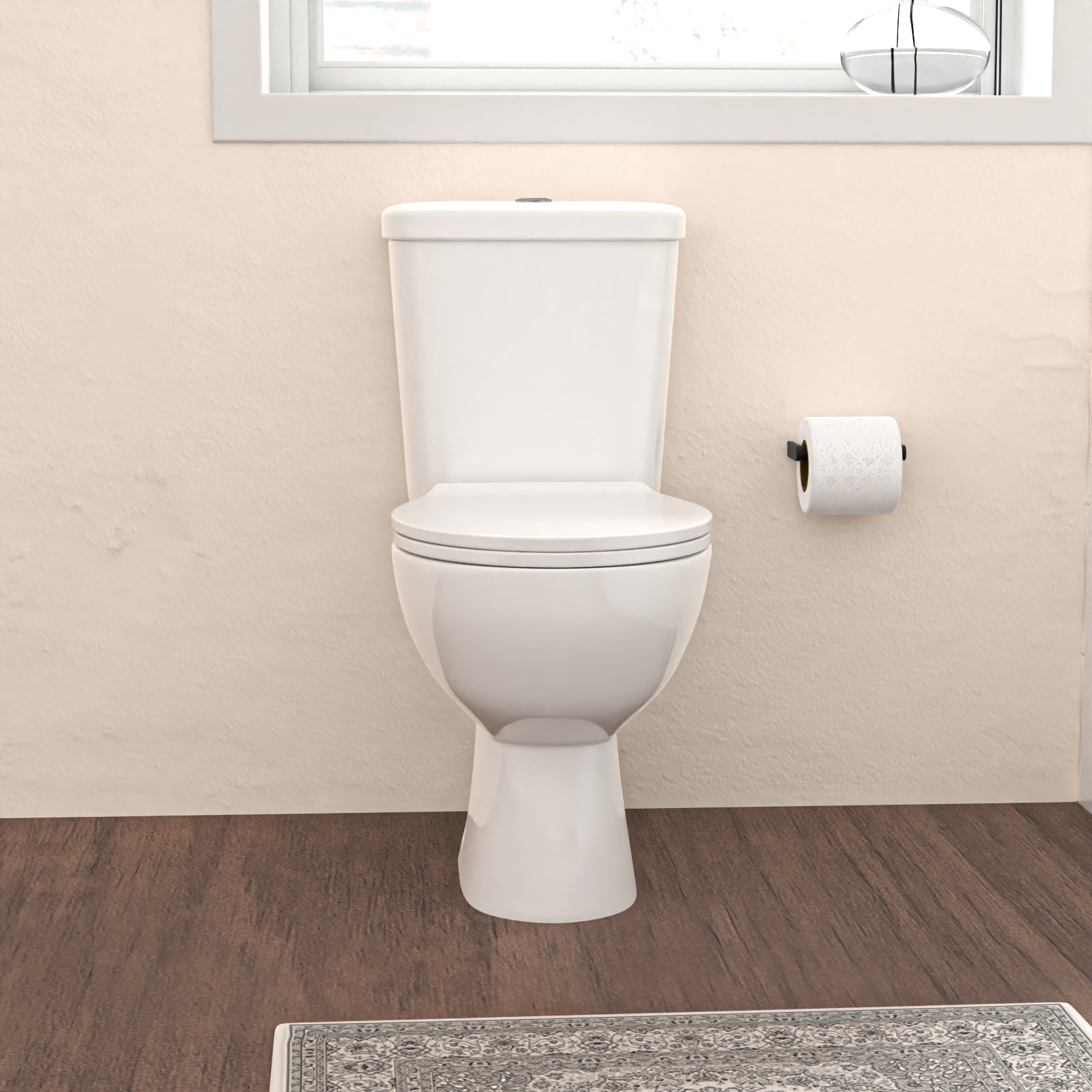 White 450mm Round Slim Edge Pedestal Basin Toilet & Bath