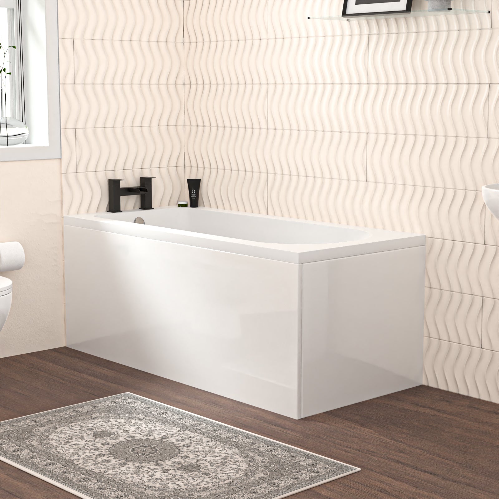 White 450mm Round Slim Edge Pedestal Basin Toilet & Bath