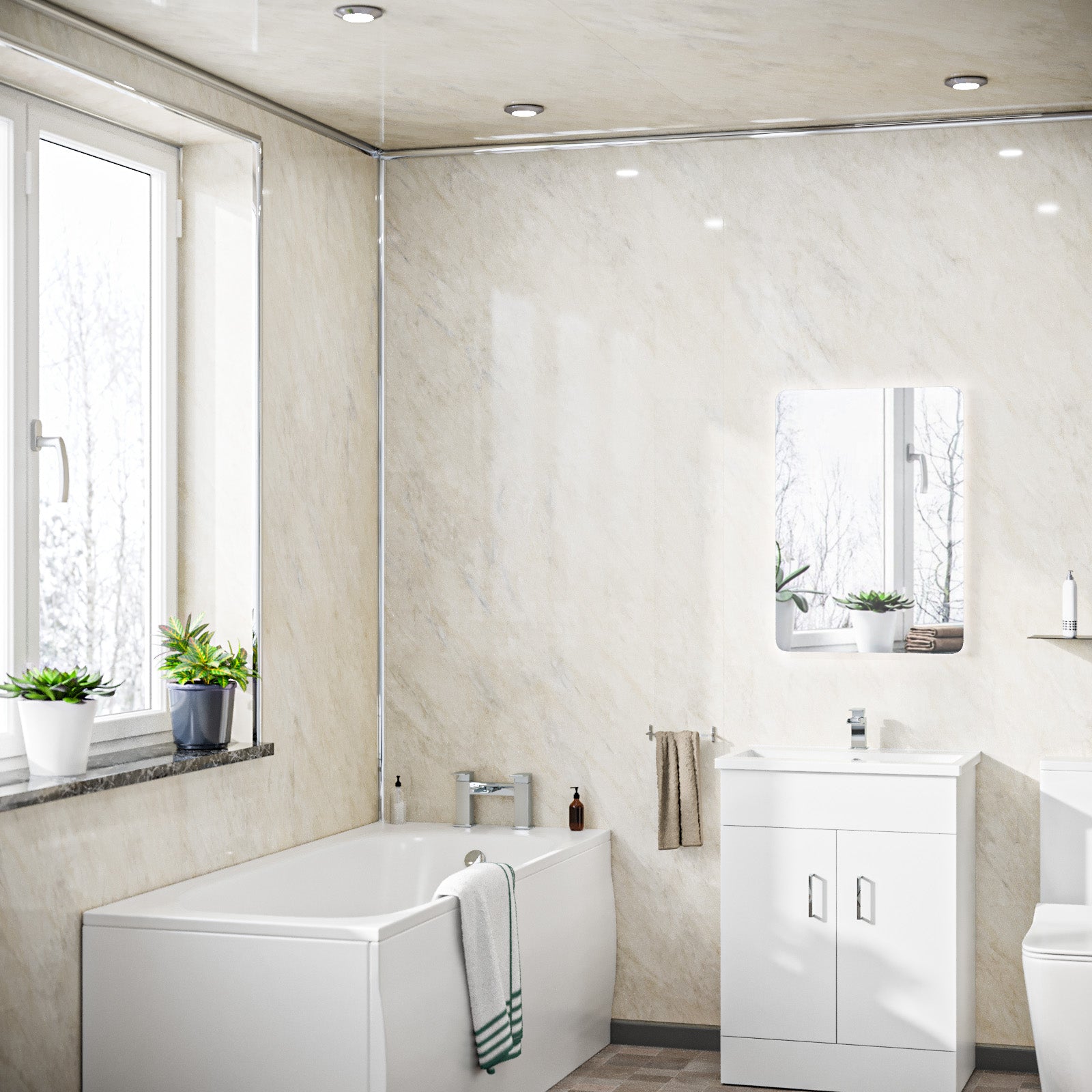 PVC Panel Pergamon Marble 250mm X 2700mm X 5mm (Pack Of 4)