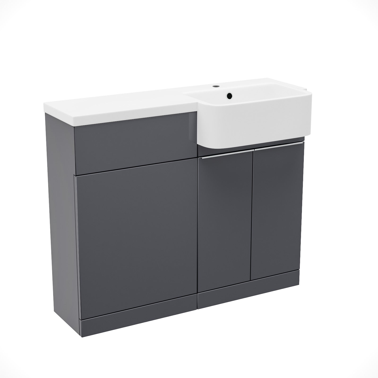 Haoran 1000mm Freestanding Anthracite Cabinet with Basin & WC Unit