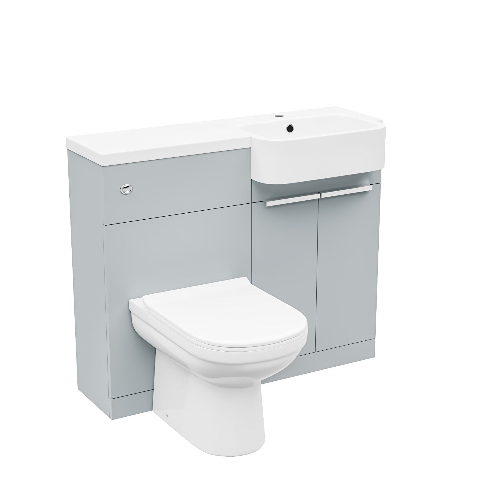 1000mm Right Hand Matte Grey Basin Vanity WC Unit Round BTW Toilet