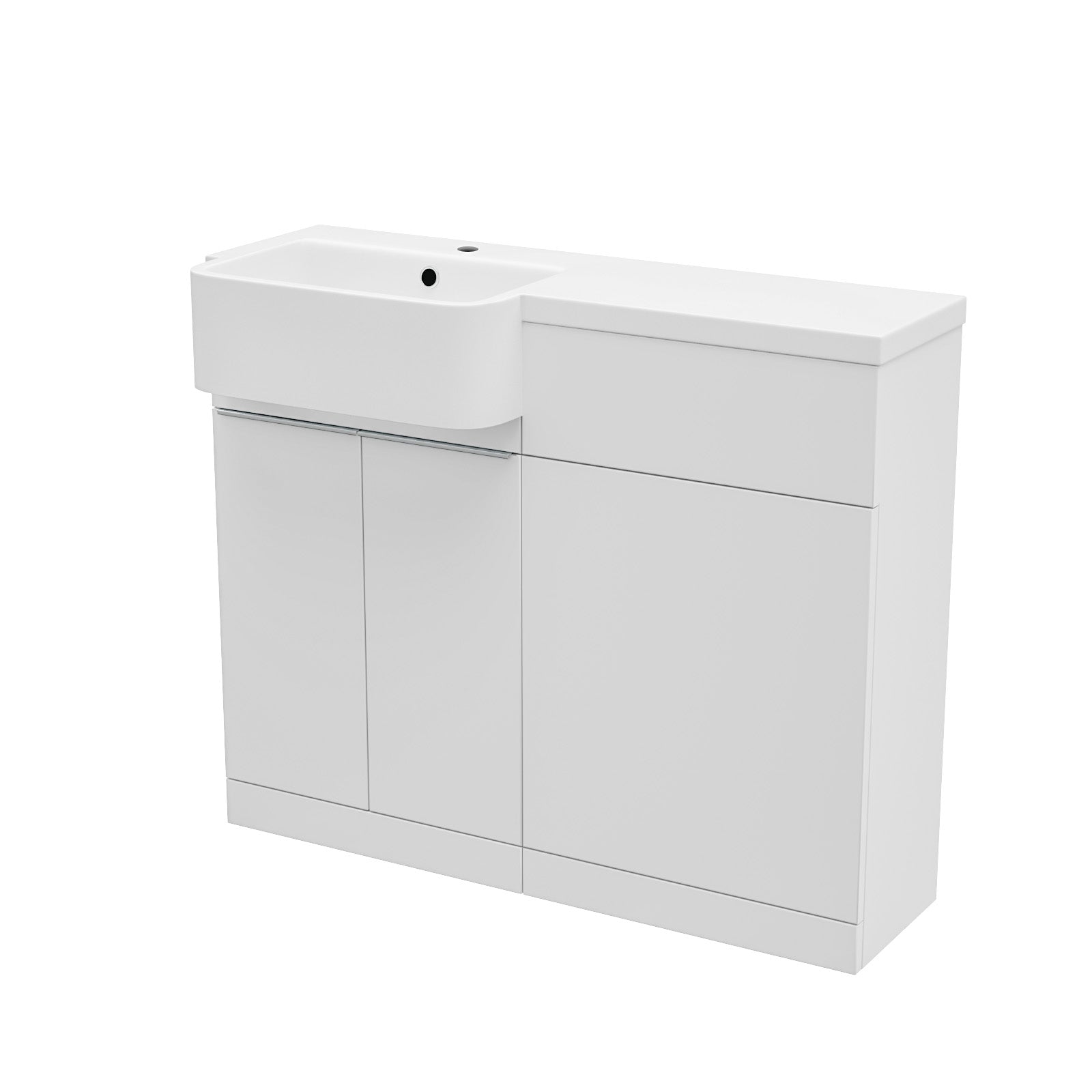 Haoran 1000mm Freestanding White Cabinet with Basin & WC Unit