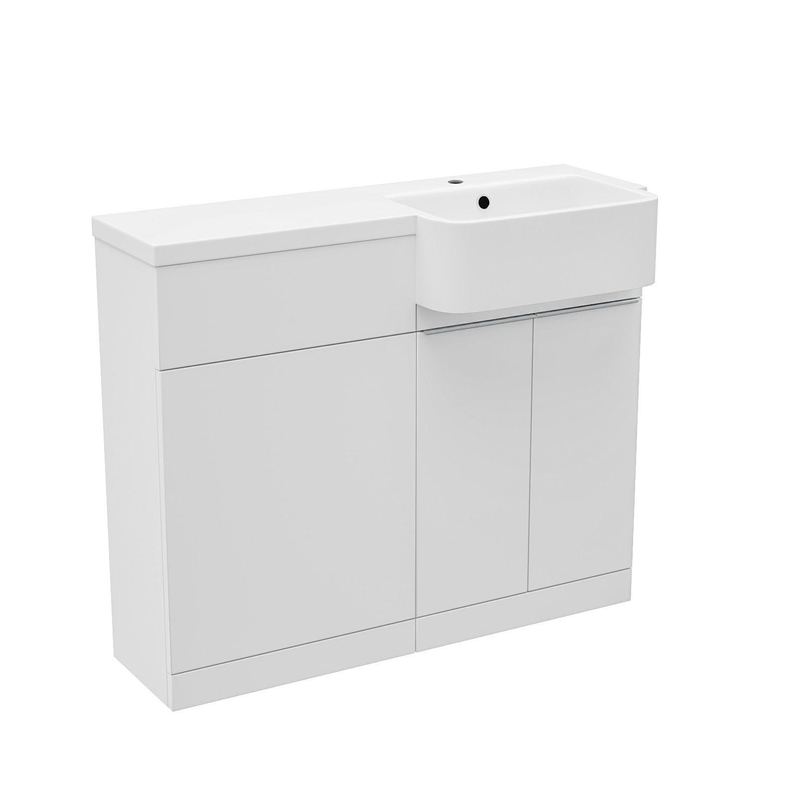 Haoran 1000mm Freestanding White Cabinet with Basin & WC Unit