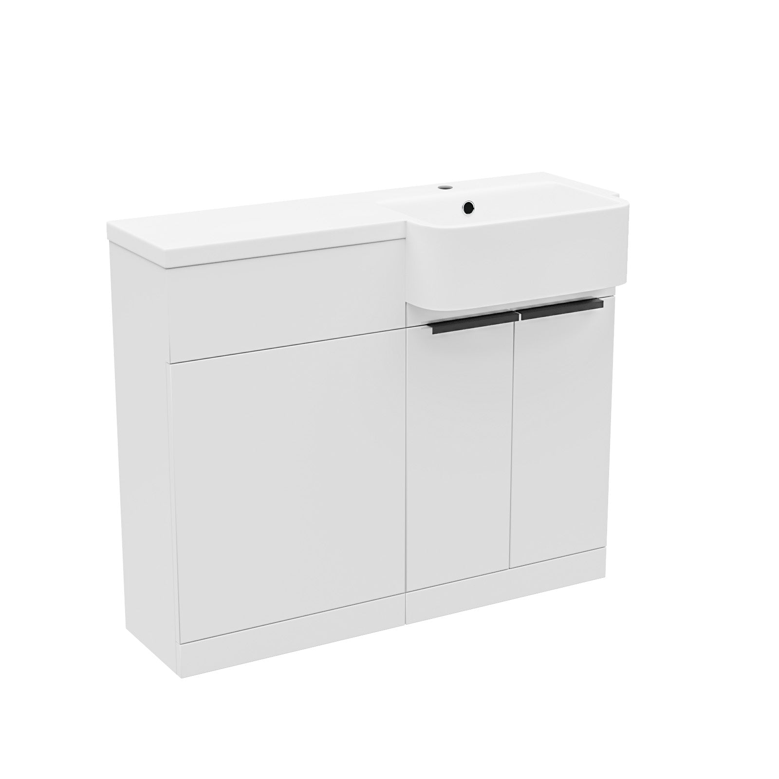 Bretford Right Hand Freestanding Basin Vanity Unit with Black Handles & WC Unit