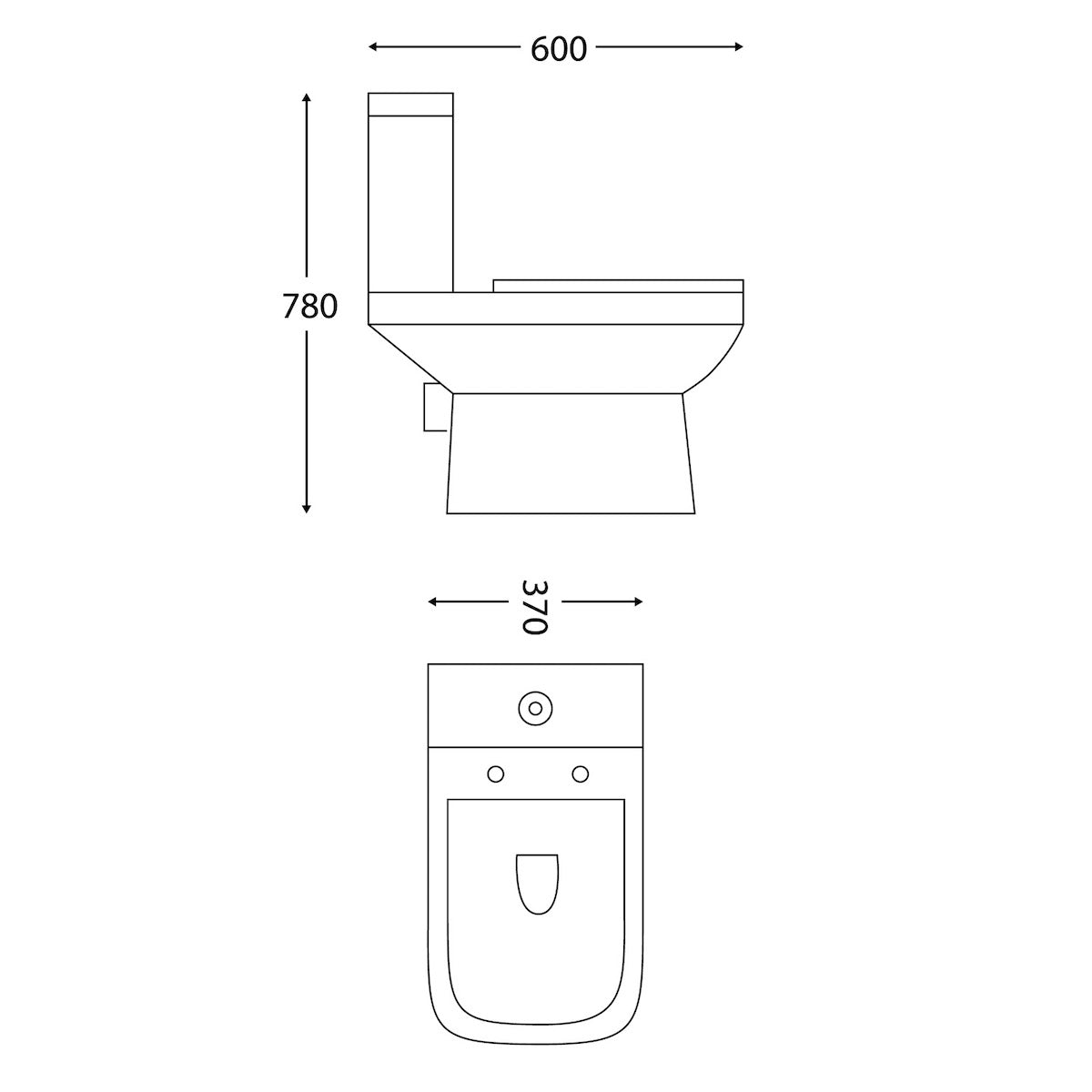 White Modern Open Back Pan Toilet WC Including Cistern & Seat