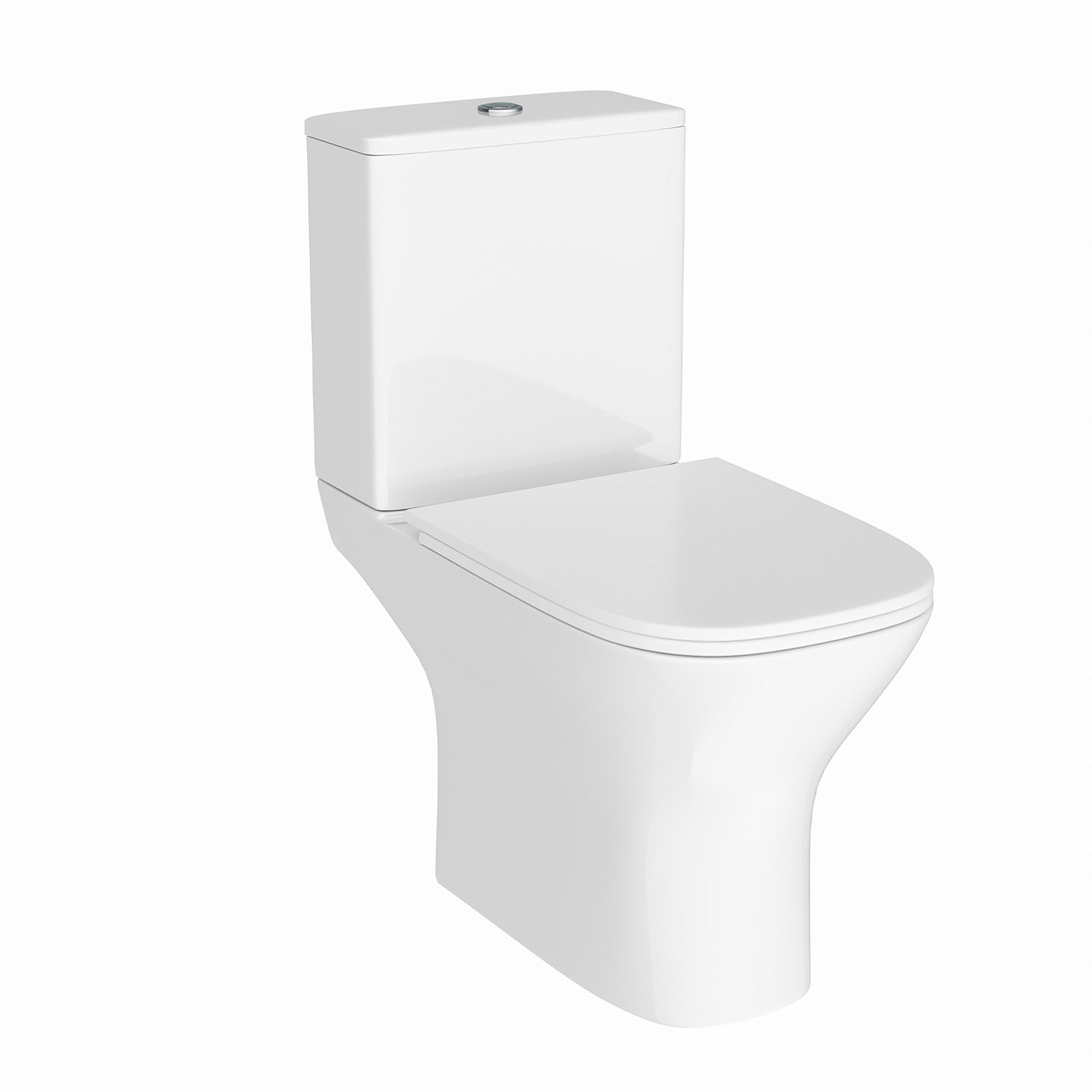 Modern Square Close Coupled Toilet With Seat & Cistern