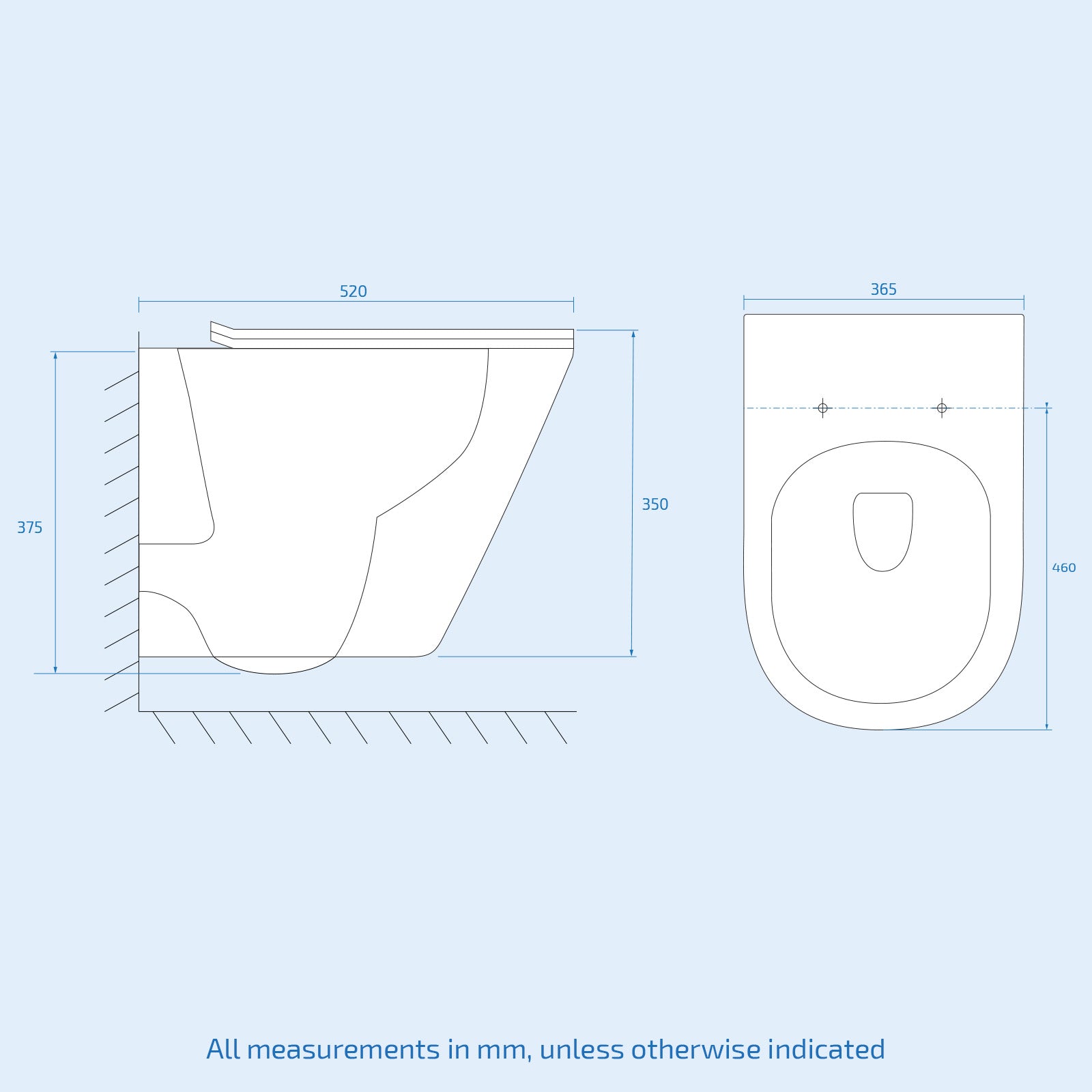 Wall Hung Rimless Black Toilet, Cistern Frame Square Black Button