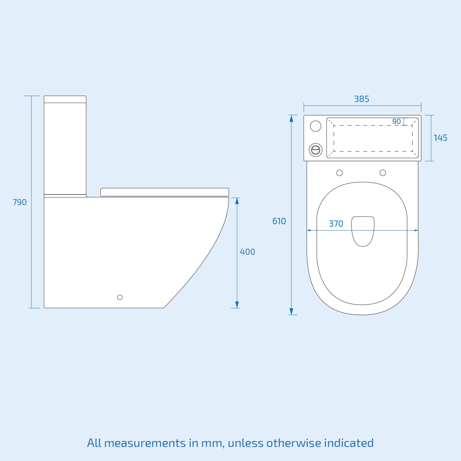 Pilton 2 in 1 Close Coupled Pan, Cistern, Seat & Ozone Waterfall Tap