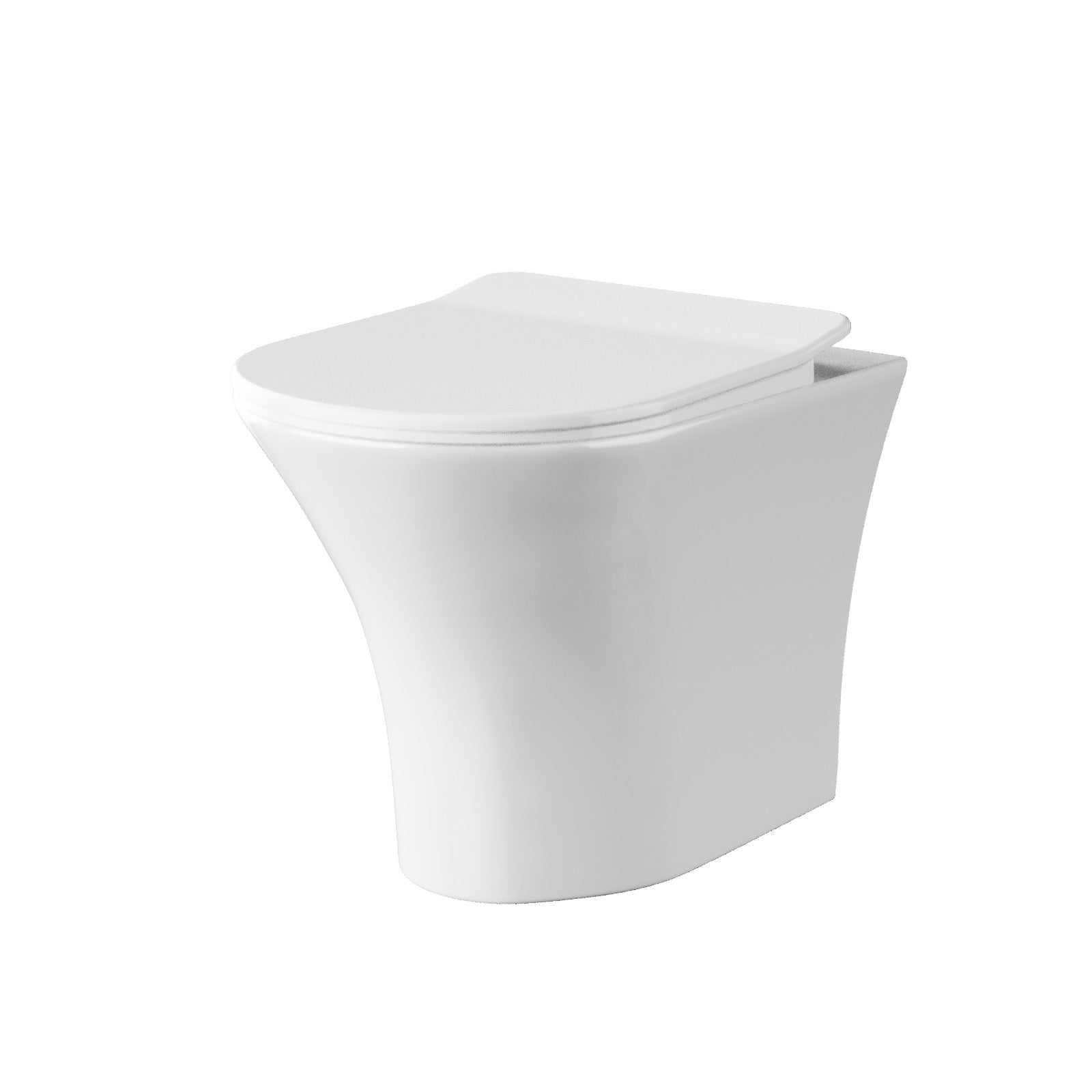 Kelston Modern Bathroom Rimless Back to Wall Toilet with Soft Close Seat White