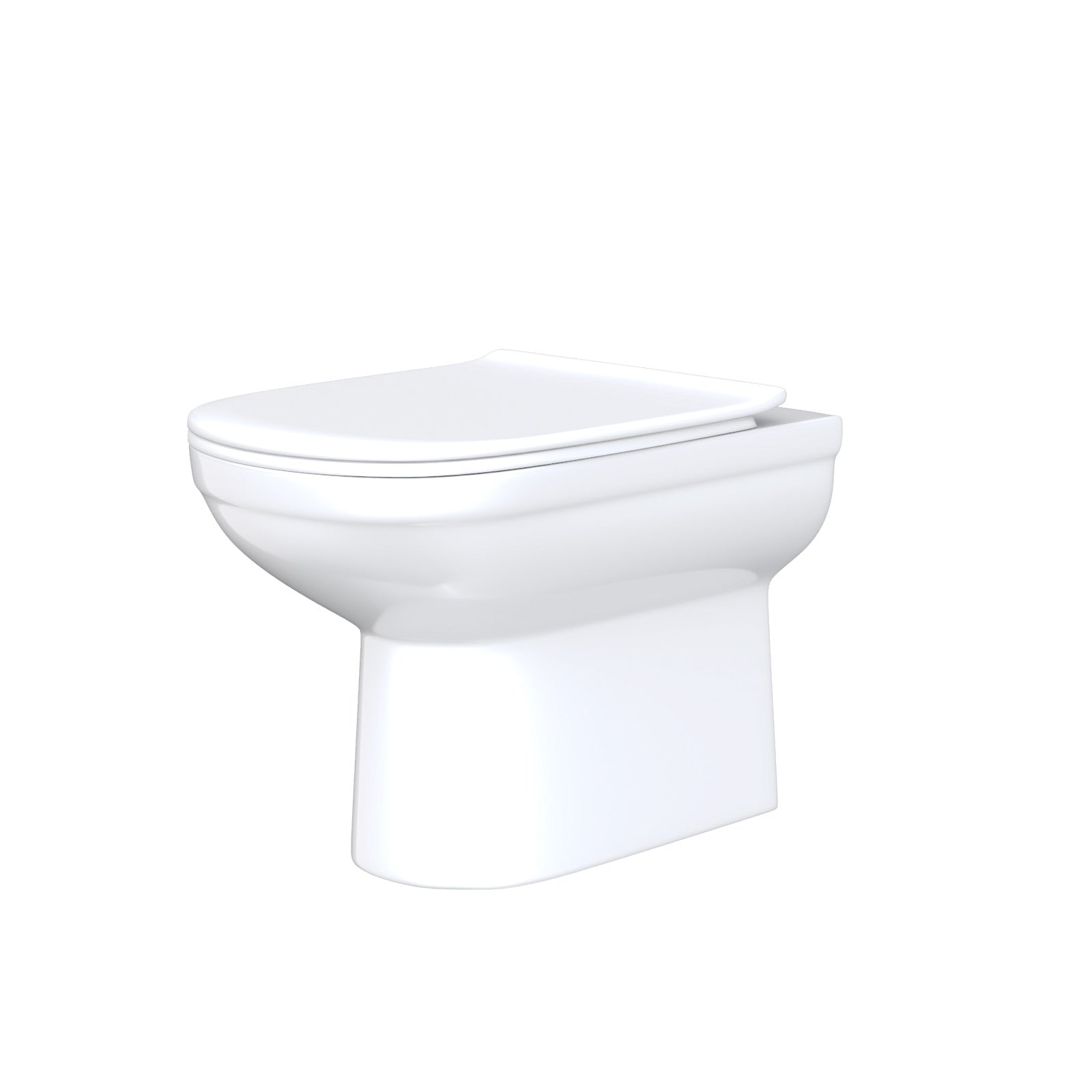 Ketton Modern Back to Wall Rimless Toilet and Soft Close Seat White