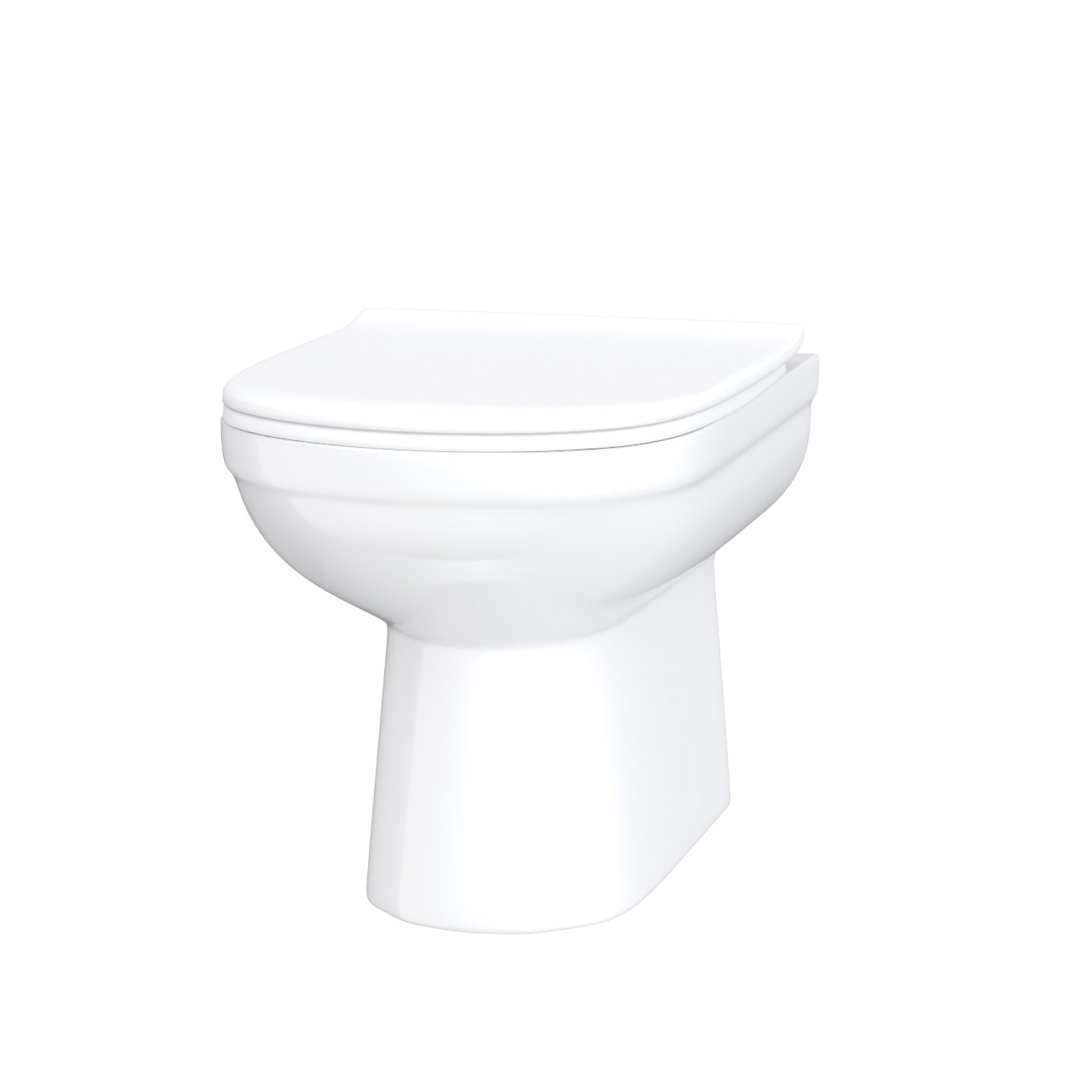 Ketton Modern Back to Wall Rimless Toilet and Soft Close Seat White