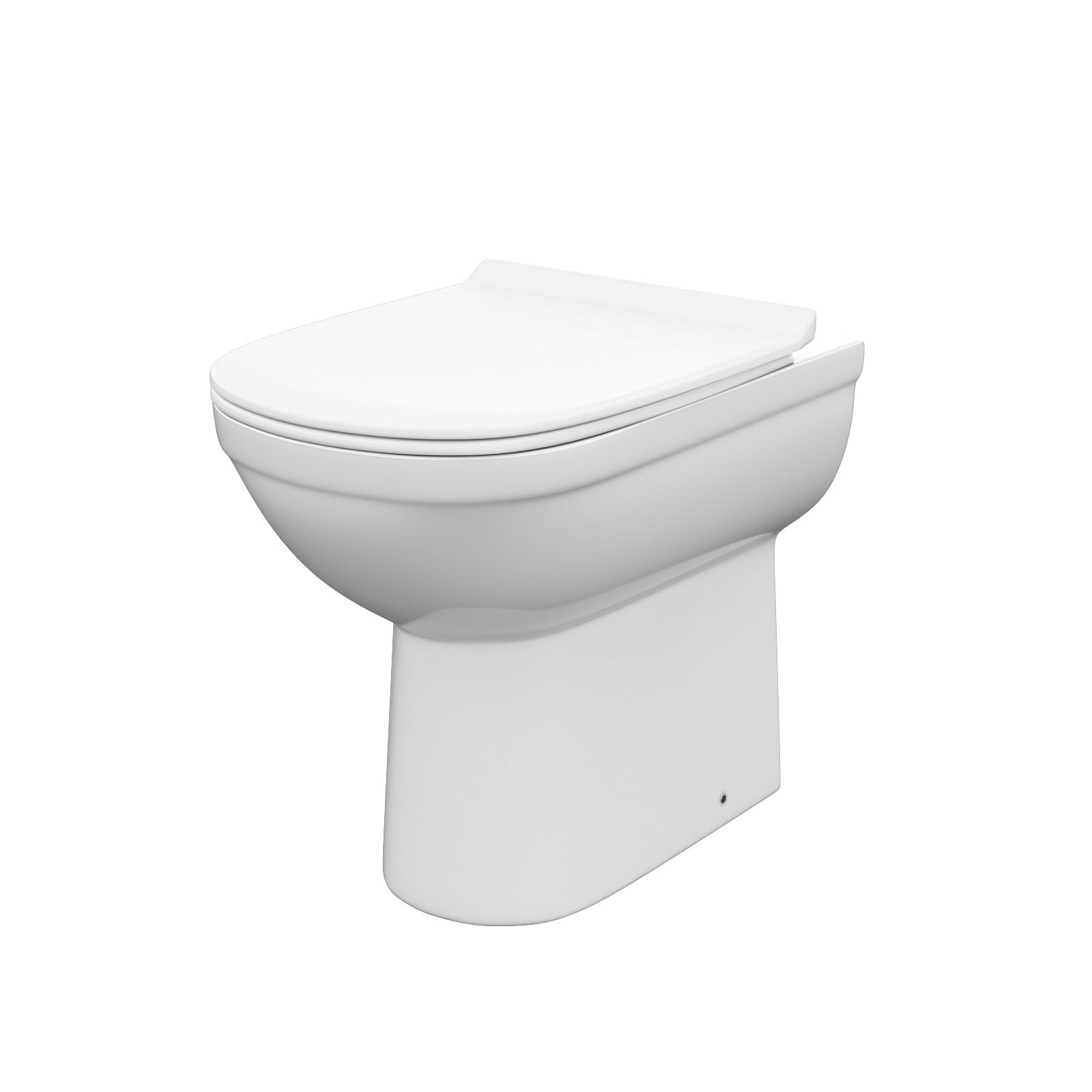 Kelfield Contemporary Bathroom Comfort Height Back to Wall Toilet with Soft Close Seat White