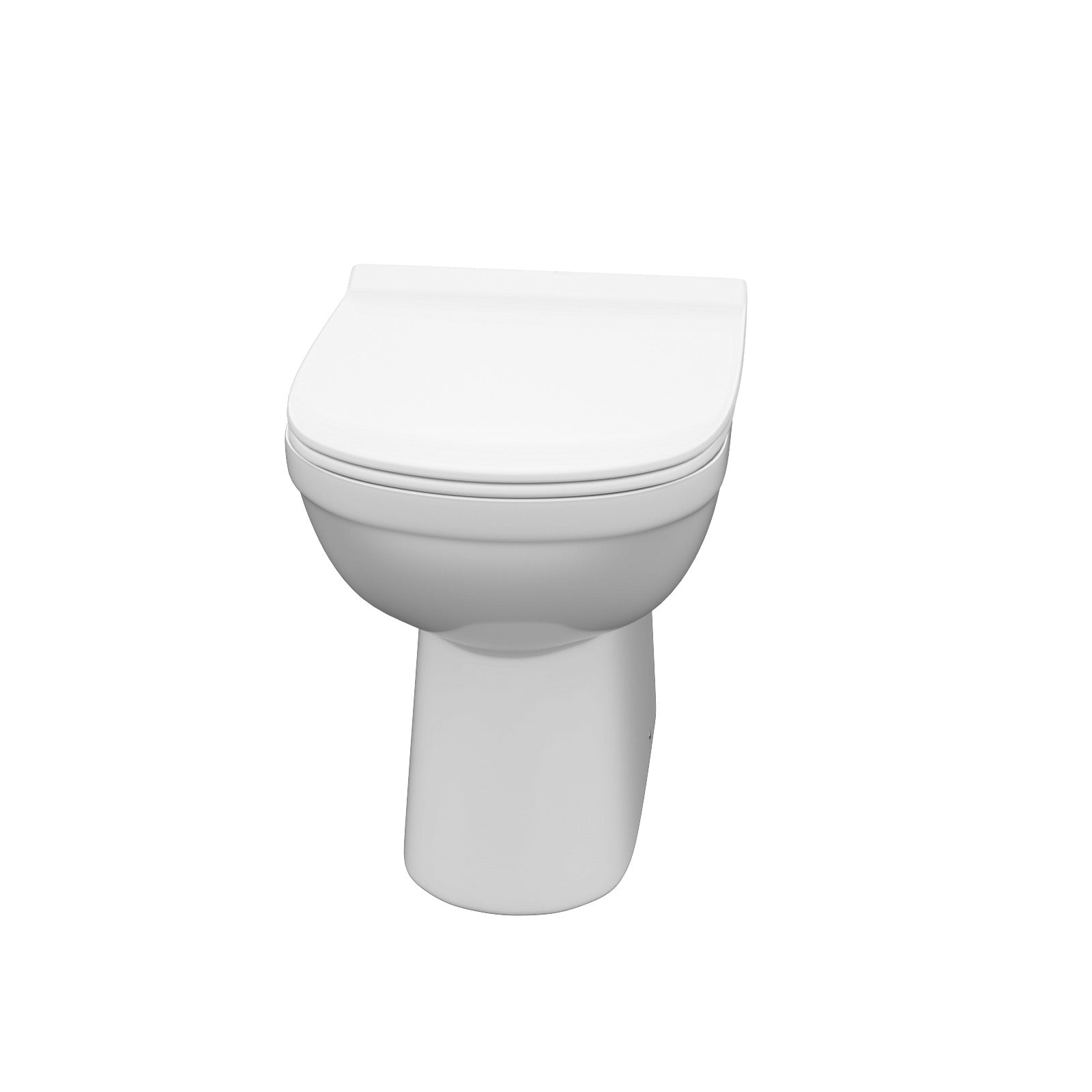 Kelfield Contemporary Bathroom Comfort Height Back to Wall Toilet with Soft Close Seat White