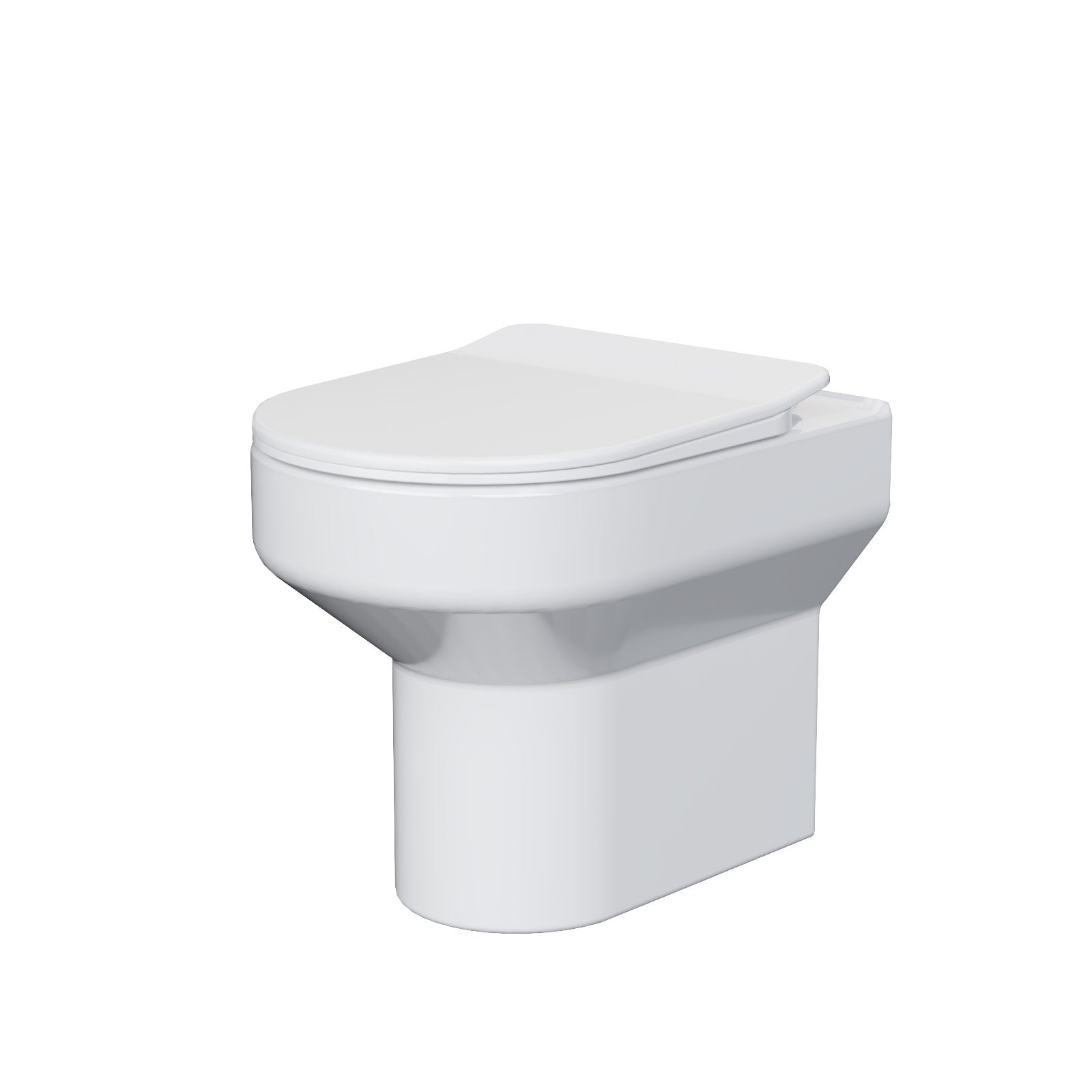 Kensington Contemporary Bathroom Rimless Back to Wall Toilet with Soft Close Seat White