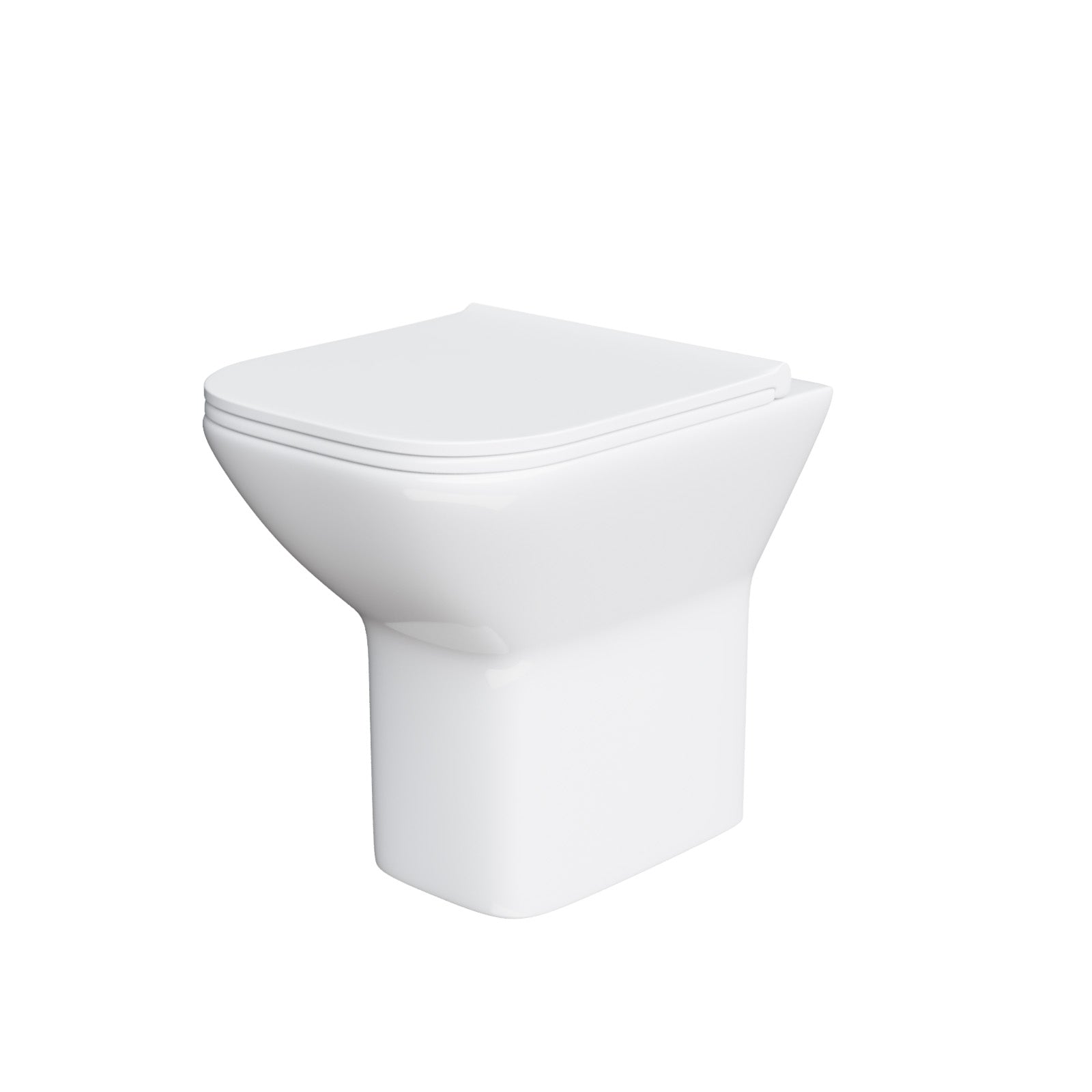 Keswick Contemporary Back to Wall Rimless Comfort Height Toilet and Soft Close Seat White Bathroom