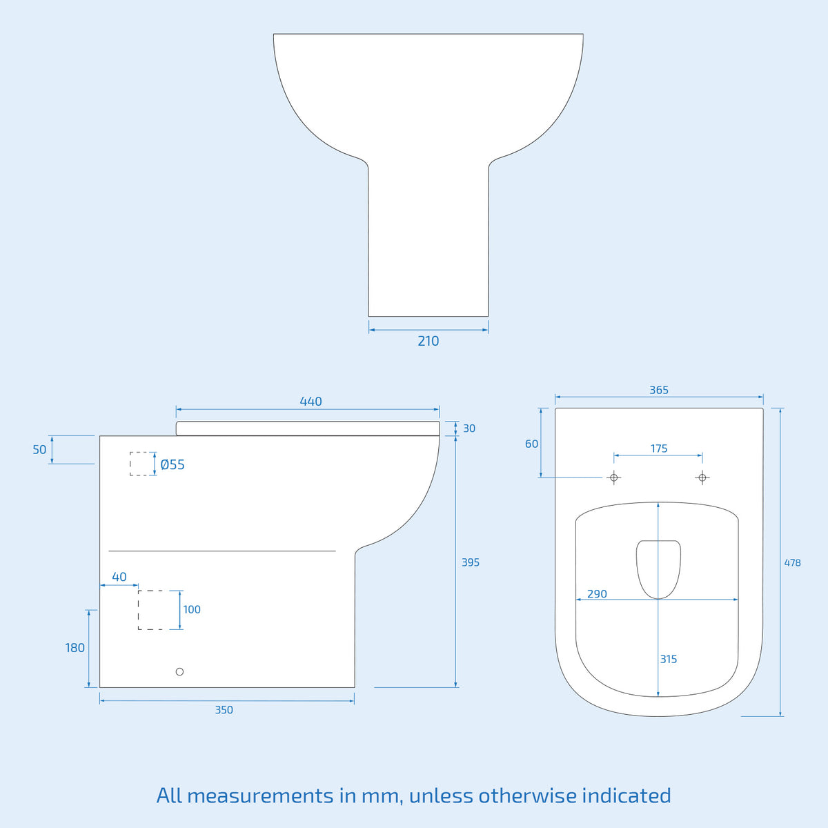 Modern Back to Wall Rimless Toilet and Soft Close Seat White