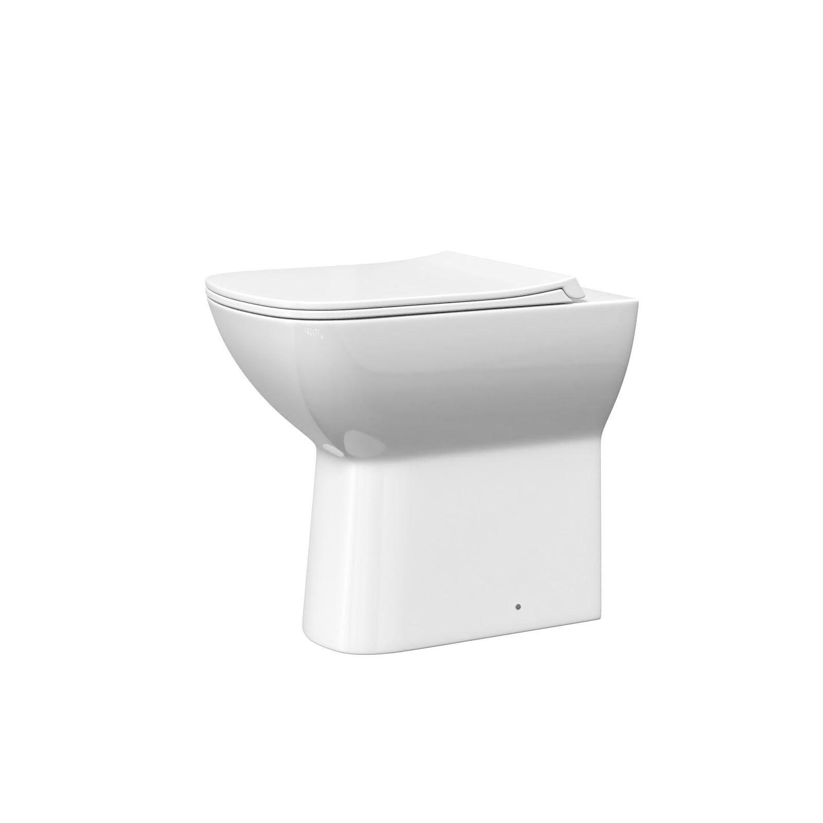 White Square Rimless Comfort Height Toilet with Soft Close Slim Seat