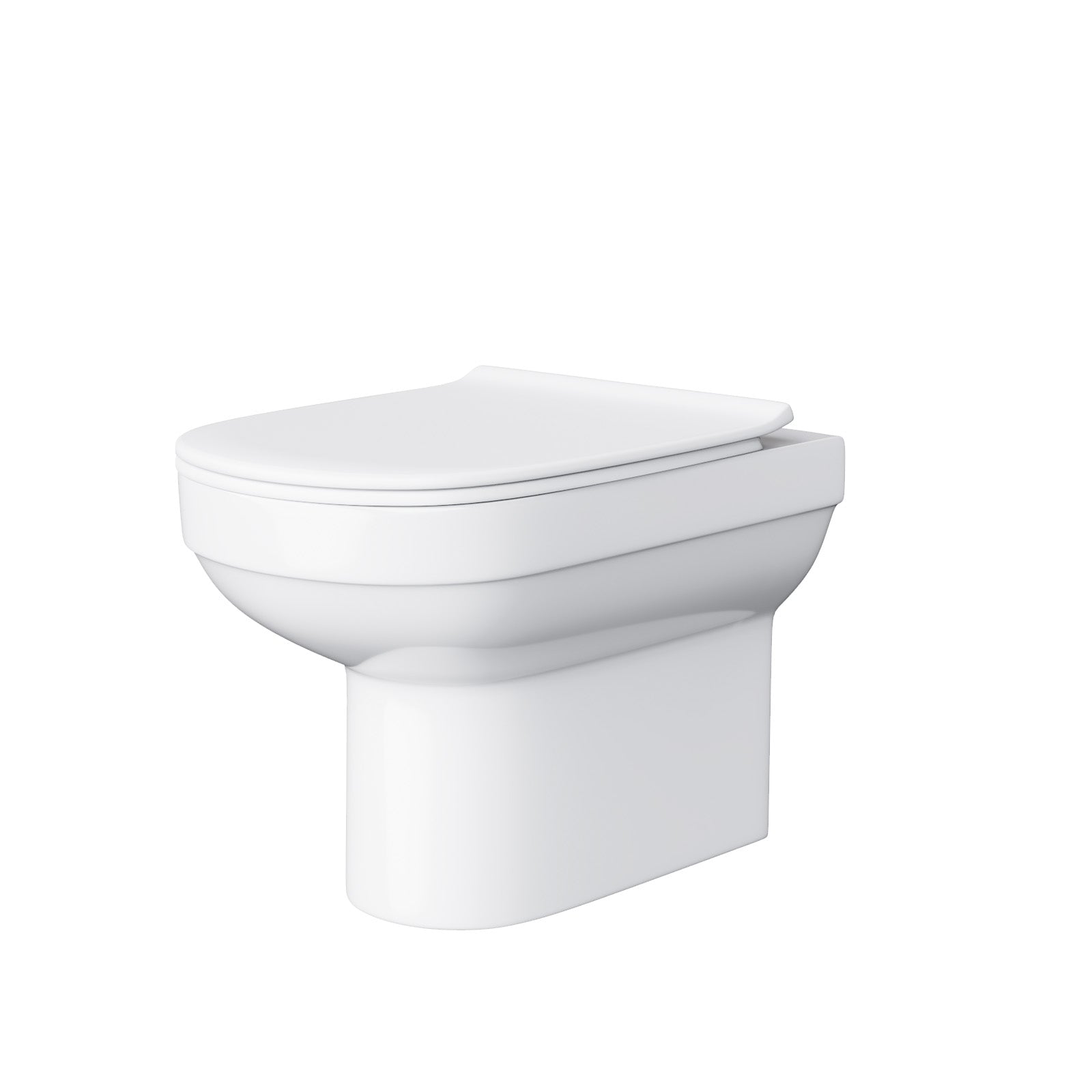 Kobe Modern Stylish Bathroom Back to Wall Toilet with Soft Close Seat White