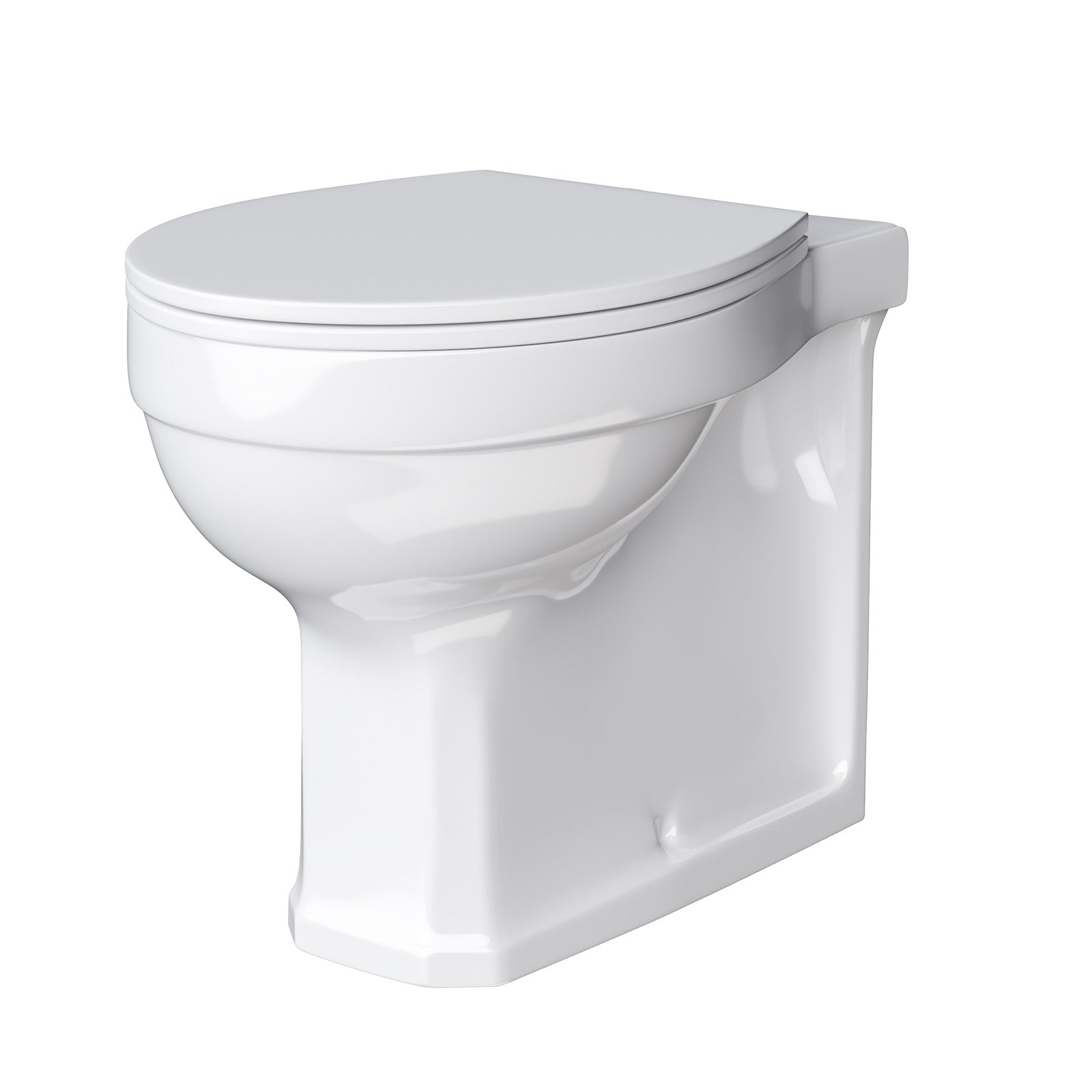 White Modern Back To Wall Rimless Toilet with Seat Cover