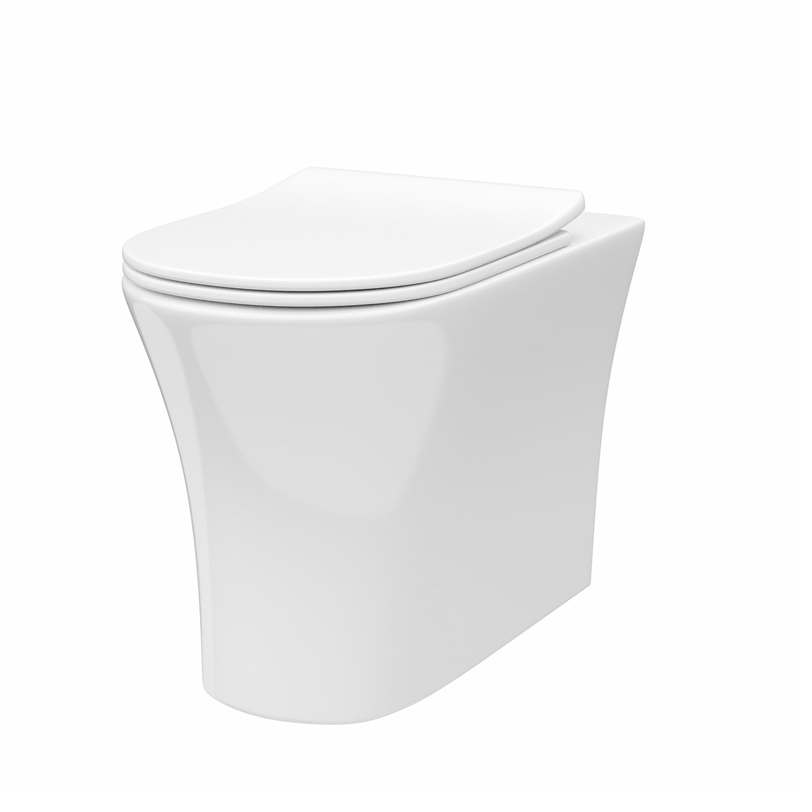 Henley Modern Comfort Height Rimless Back to Wall Toilet with Soft Close Seat White