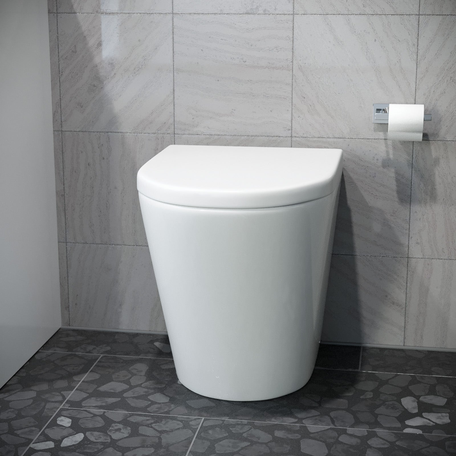 D Shape Rimless Short Projection BTW Pan with Soft Close Seat