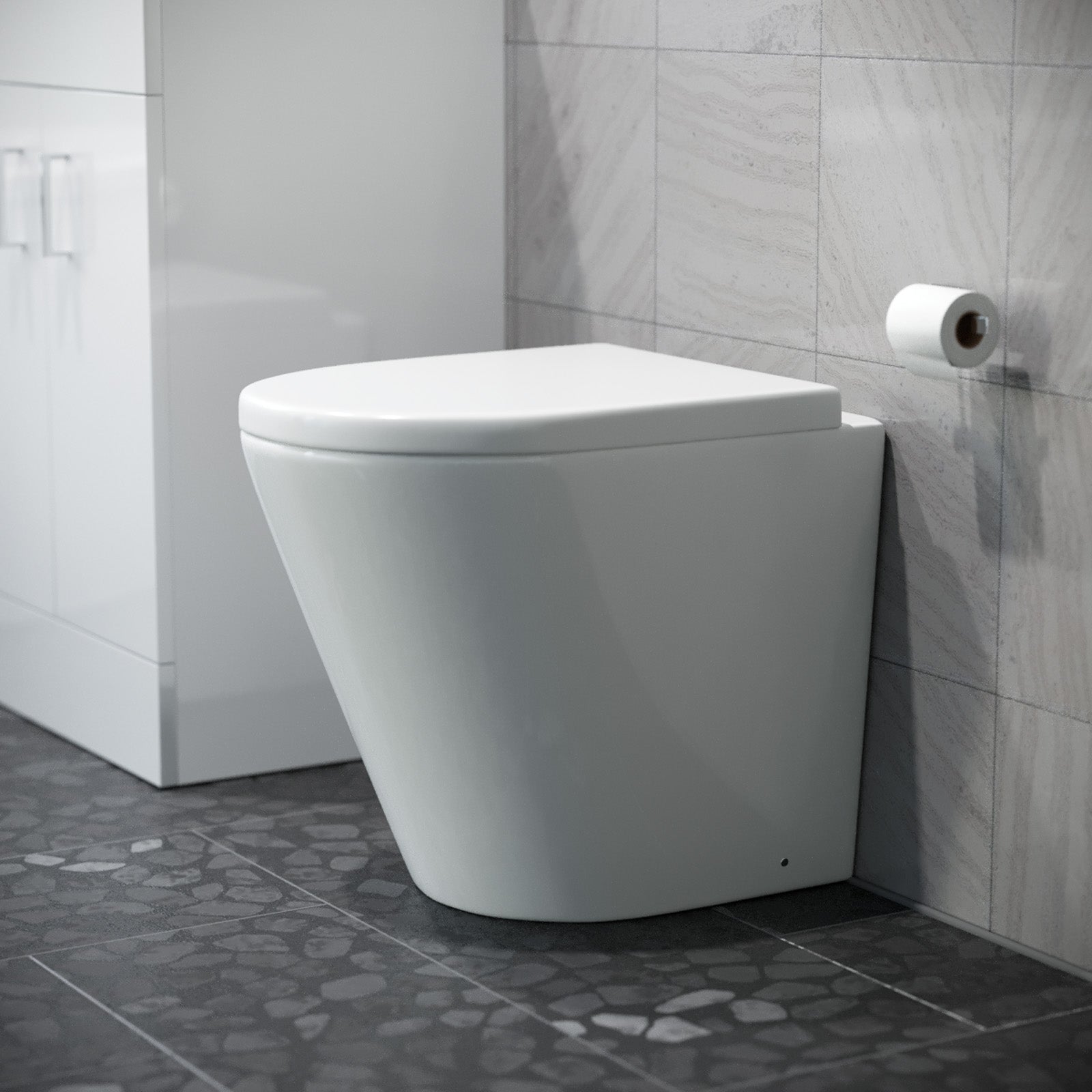 D Shape Rimless Short Projection BTW Pan with Soft Close Seat